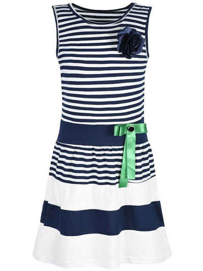 KMISSO Jerseykleid »Mädchen Sommer Kleid gestreift mit Schleife 30049« (1-tlg) Schleife