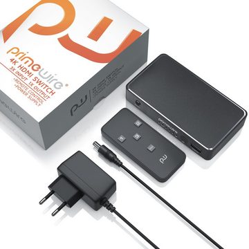 Primewire Audio / Video Matrix-Switch, 3-Port 4k UHD HDMI Switch, Verteiler mit Fernbedienung, Netzteil