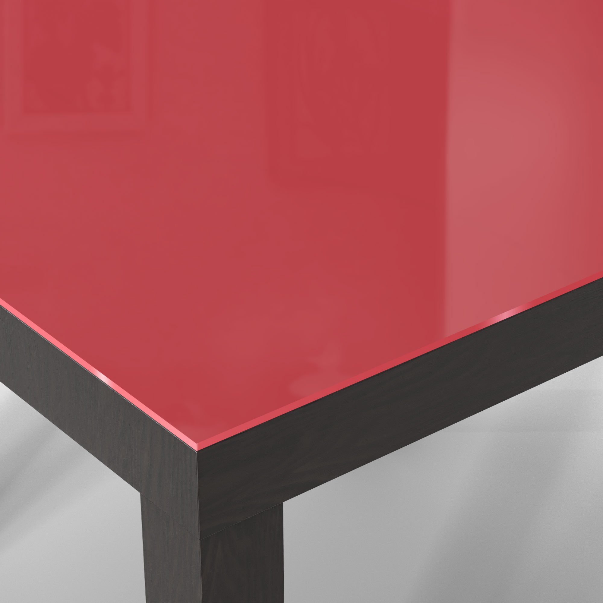 modern Glastisch Couchtisch Beistelltisch Glas Schwarz - 'Unifarben Rot', DEQORI