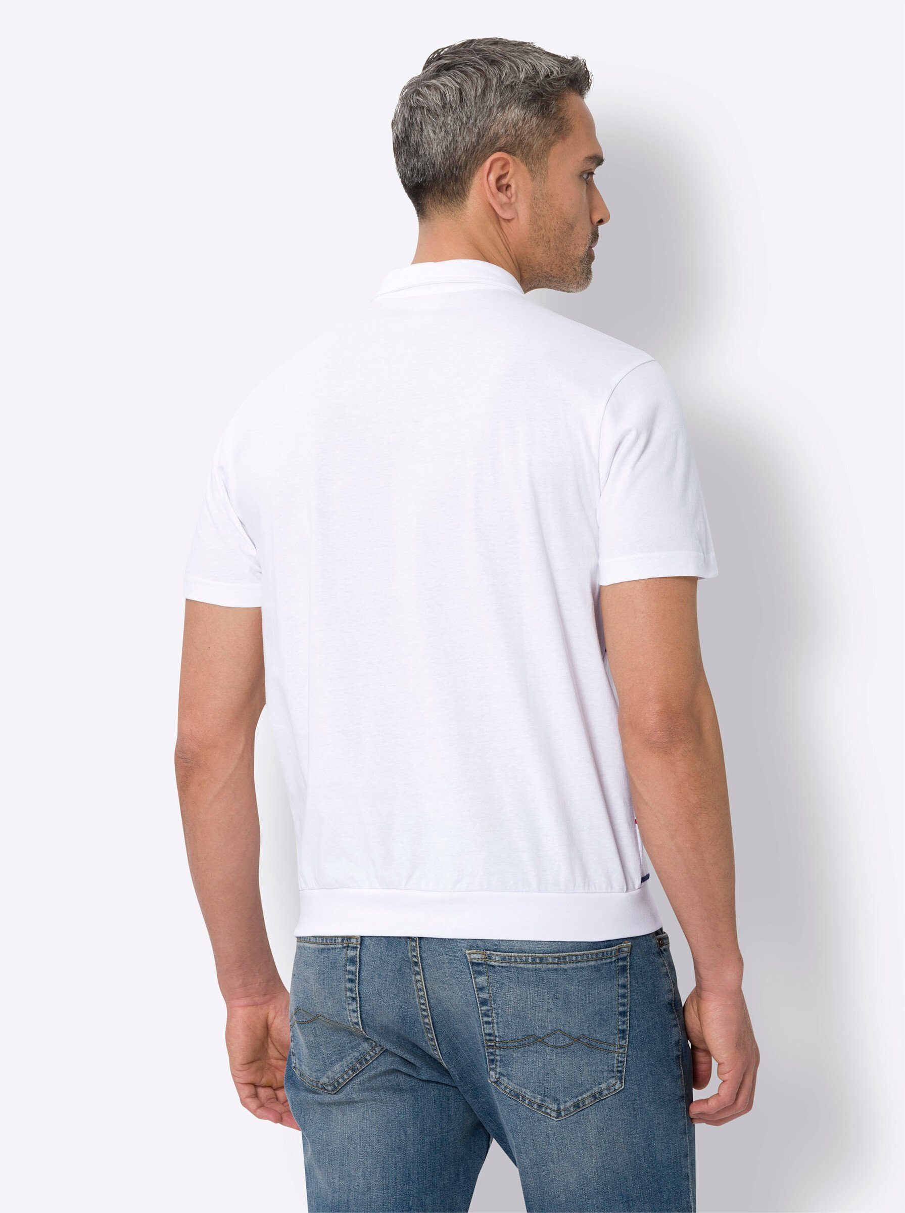 Sieh an! T-Shirt weiß-marine-geringelt