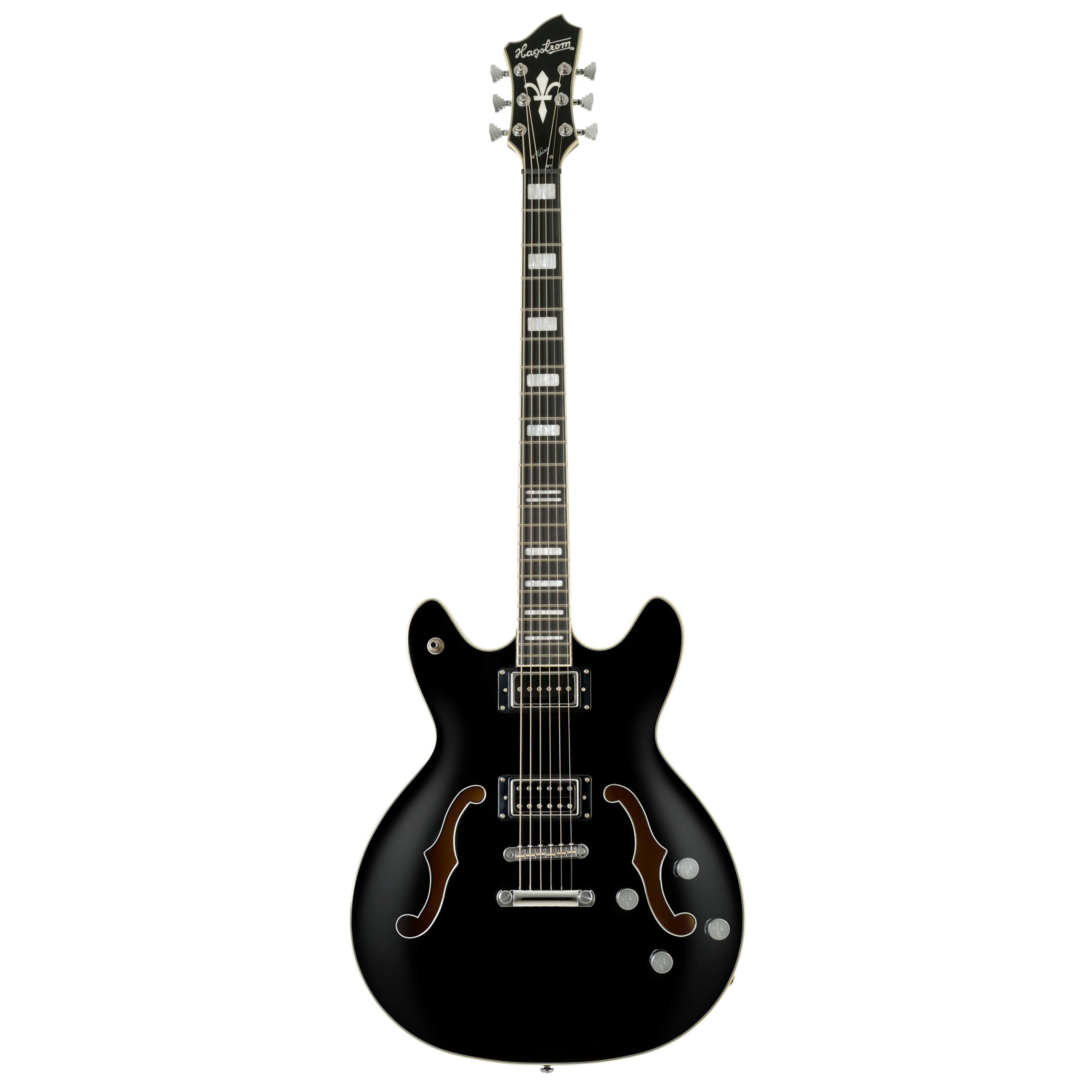 Hagstrom Halbakustik-Gitarre, Halb-Akustik Gitarren, Andere Formen, Viking Deluxe Baritone Black Gloss - Halbakustik Gitarre