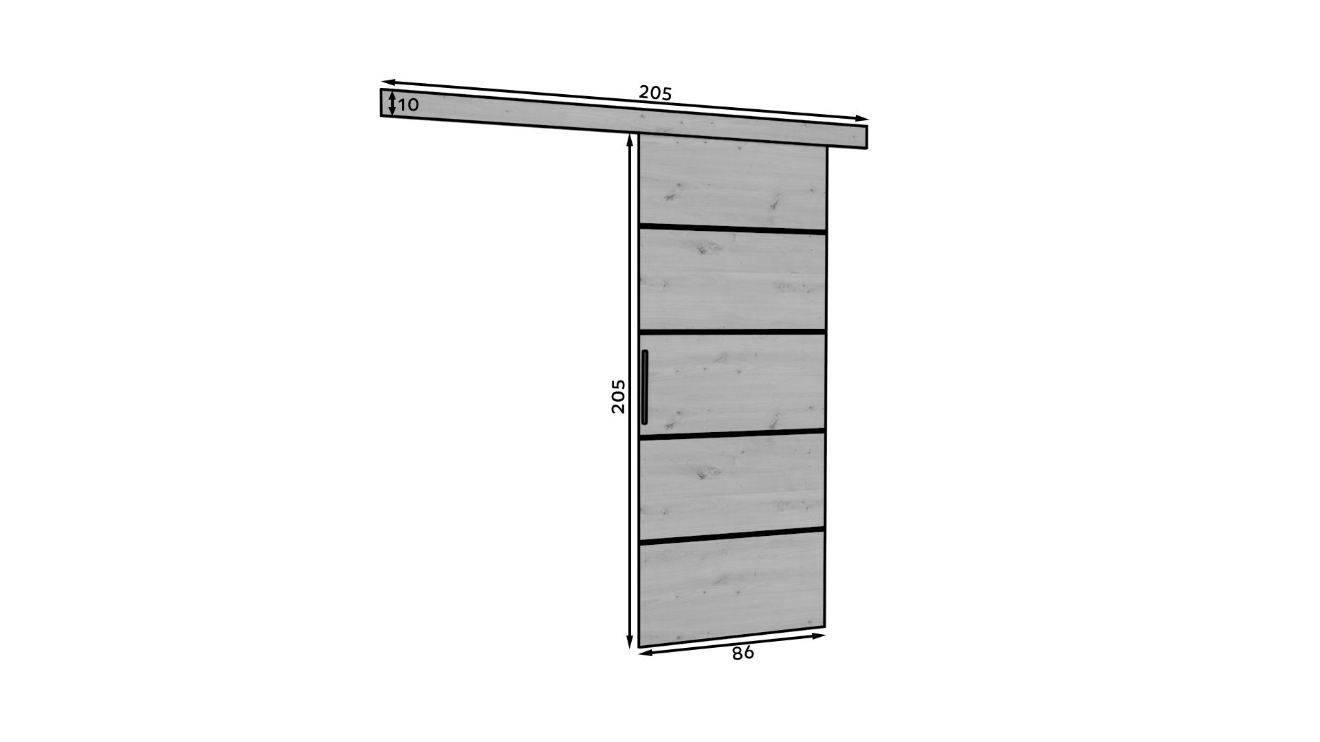 MOEBLO Schiebetür MULAN (Moderne Gleittür aus laminierter Platte, platzsparende Schiebetür mit Metall-Schiebesystem, optional mit Soft-Close, Schiebetüren Gleit – Bild 5 von 5