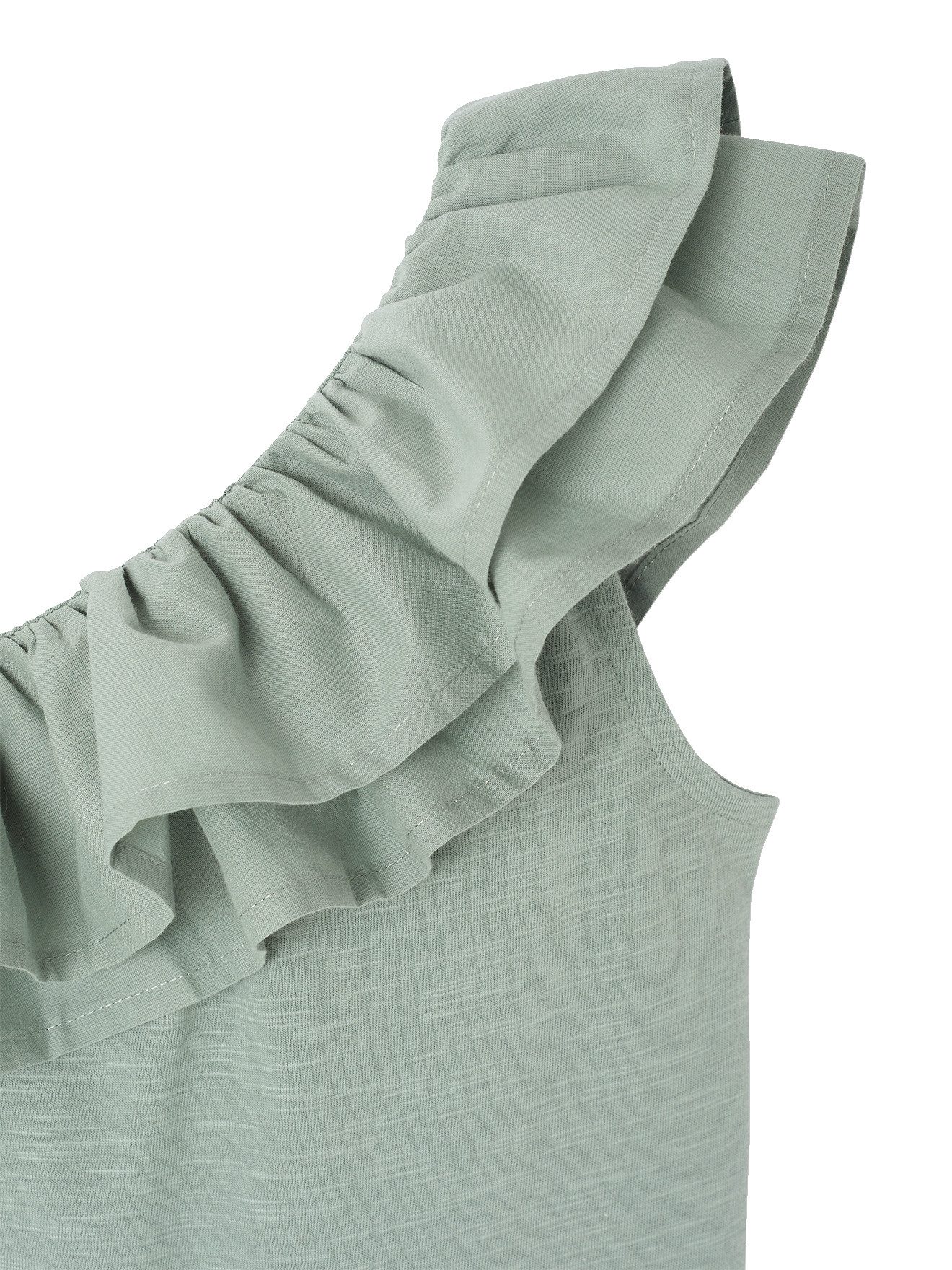 vertbaudet Kurzarmshirt Asymmetrisches Mädchen Volant-Top