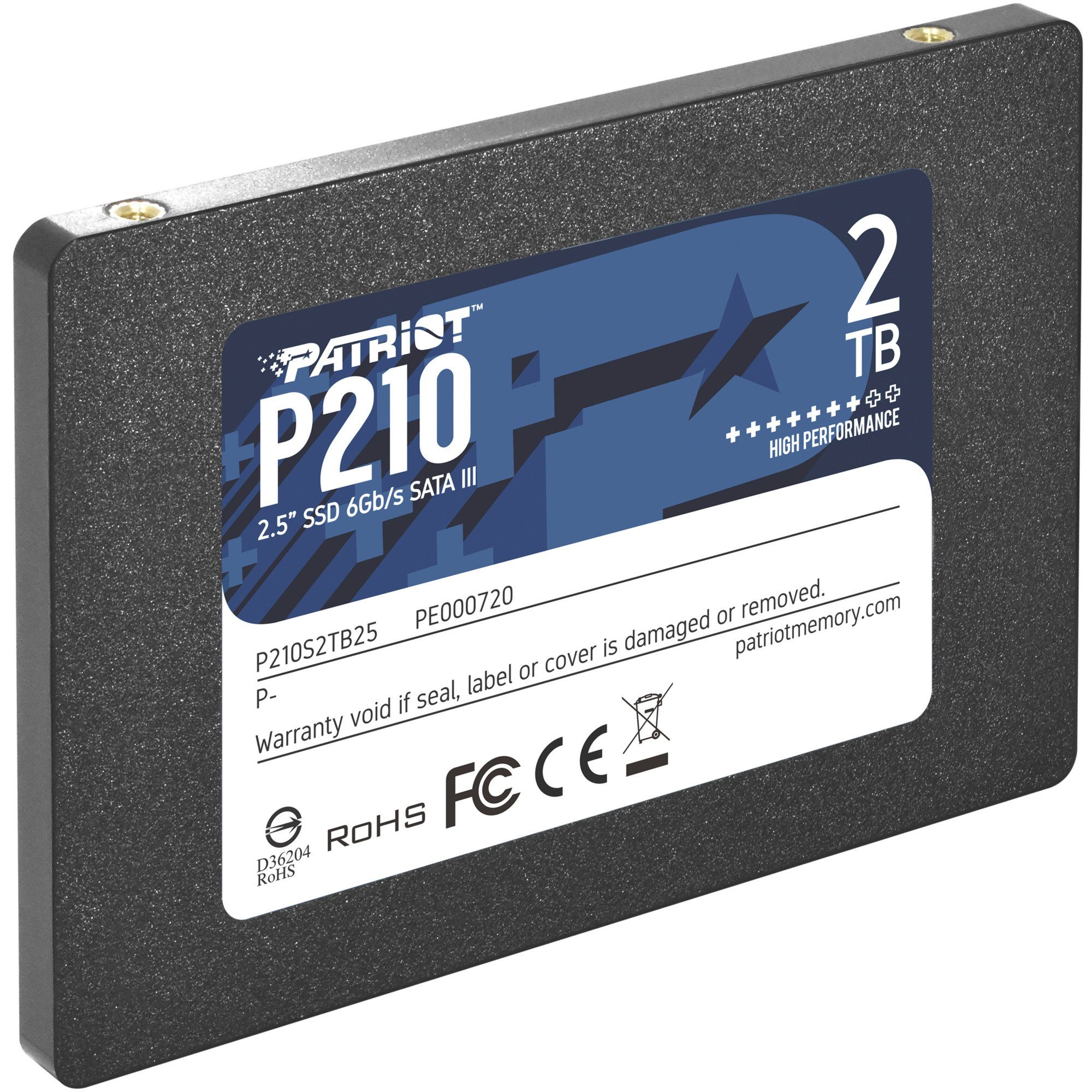 Patriot Patriot P210 2 TB, SSD, (SATA 6 Gb/s, 2,5) interne HDD-Festplatte (2 TB) 2.5"