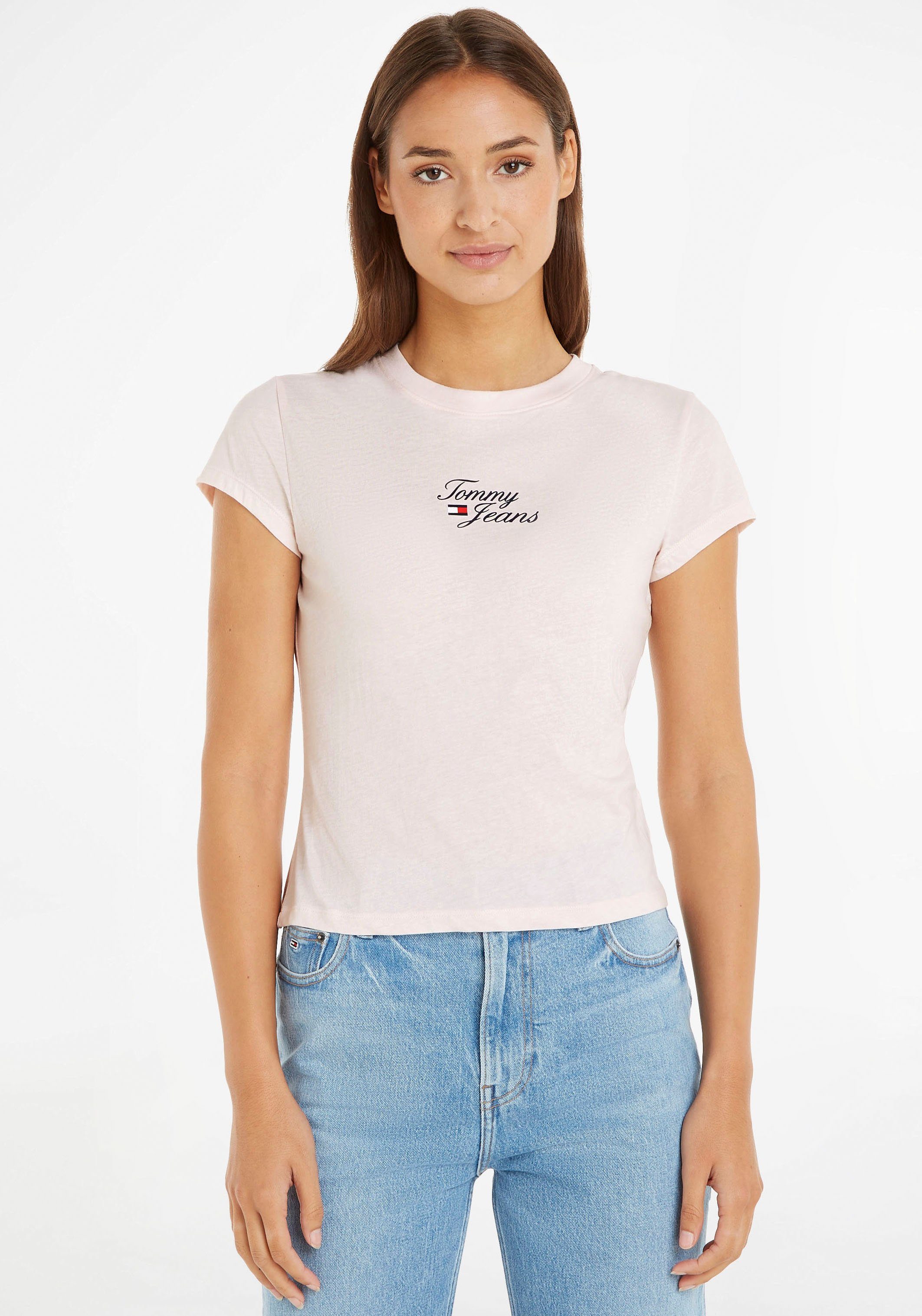 T-Shirt stylisches TJW Logodruck ESSENTIAL BBY SS Damen-T-Shirt trendiges mit LOGO Jeans Tommy und 1