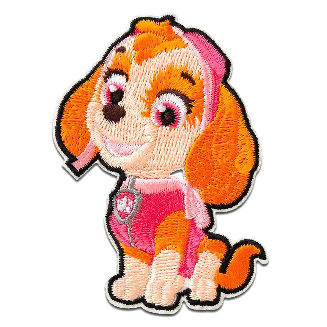 PAW PATROL Aufnäher Bügelbild, Aufbügler, Applikationen, Patches, Flicken, zum aufbügeln, Polyester, Skye - Größe: 7 x 4,9 cm