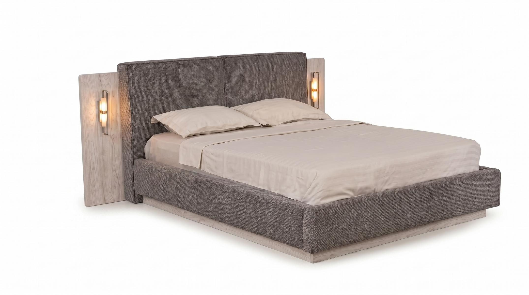 JVmoebel Polsterbett Polsterbett Modern Grau Elegantes Doppelbett Schlafzimmer Bett, Made in Europa