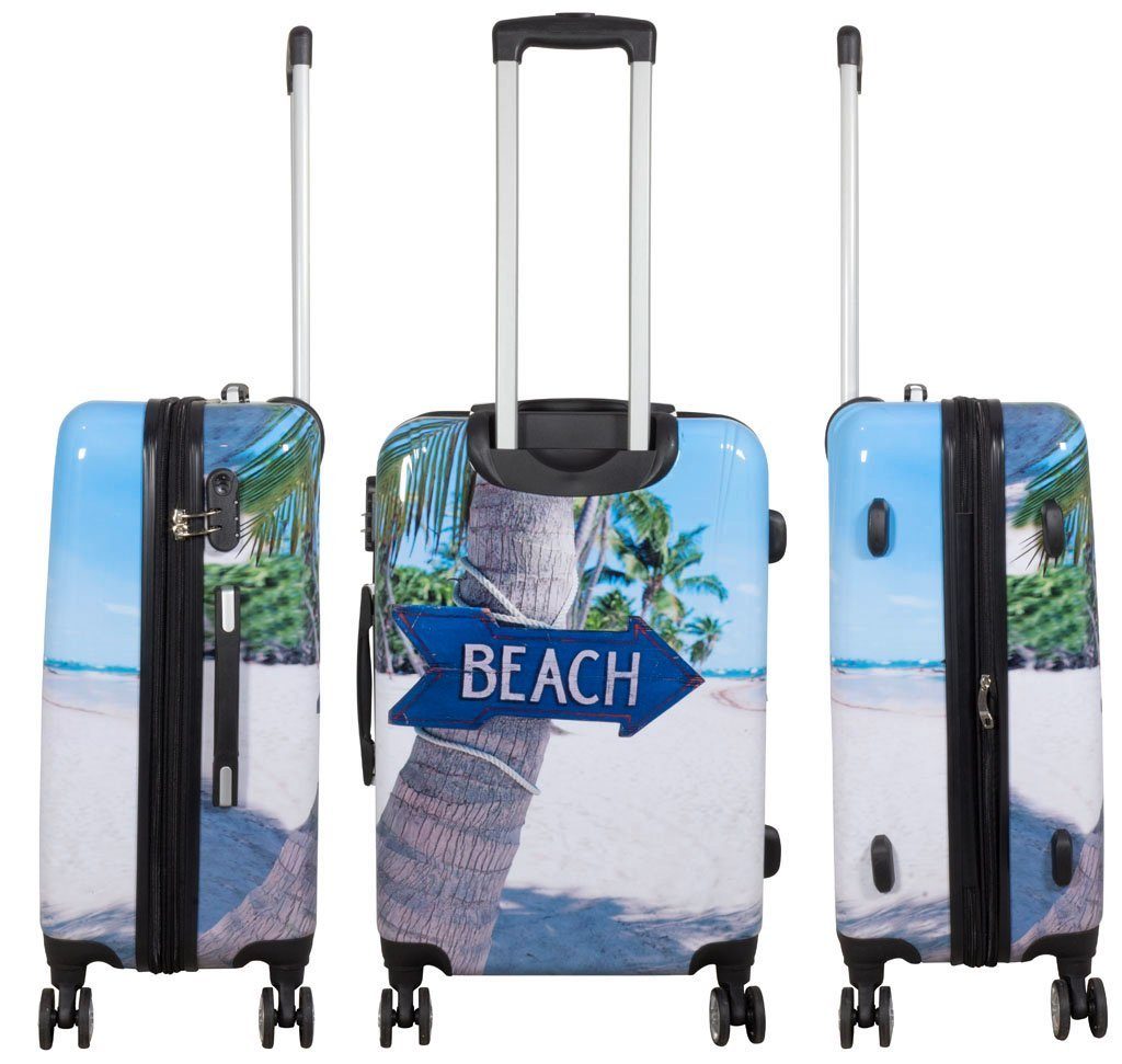 Trendyshop365 Hartschalen-Trolley Beach, bunter Koffer mit günstig online kaufen