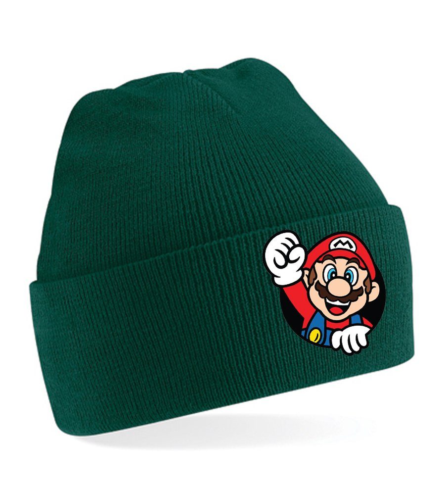 Blondie & Brownie Beanie Unisex Erwachsenen Mütze Super Mario Faust Konsole Gaming Flaschengrün