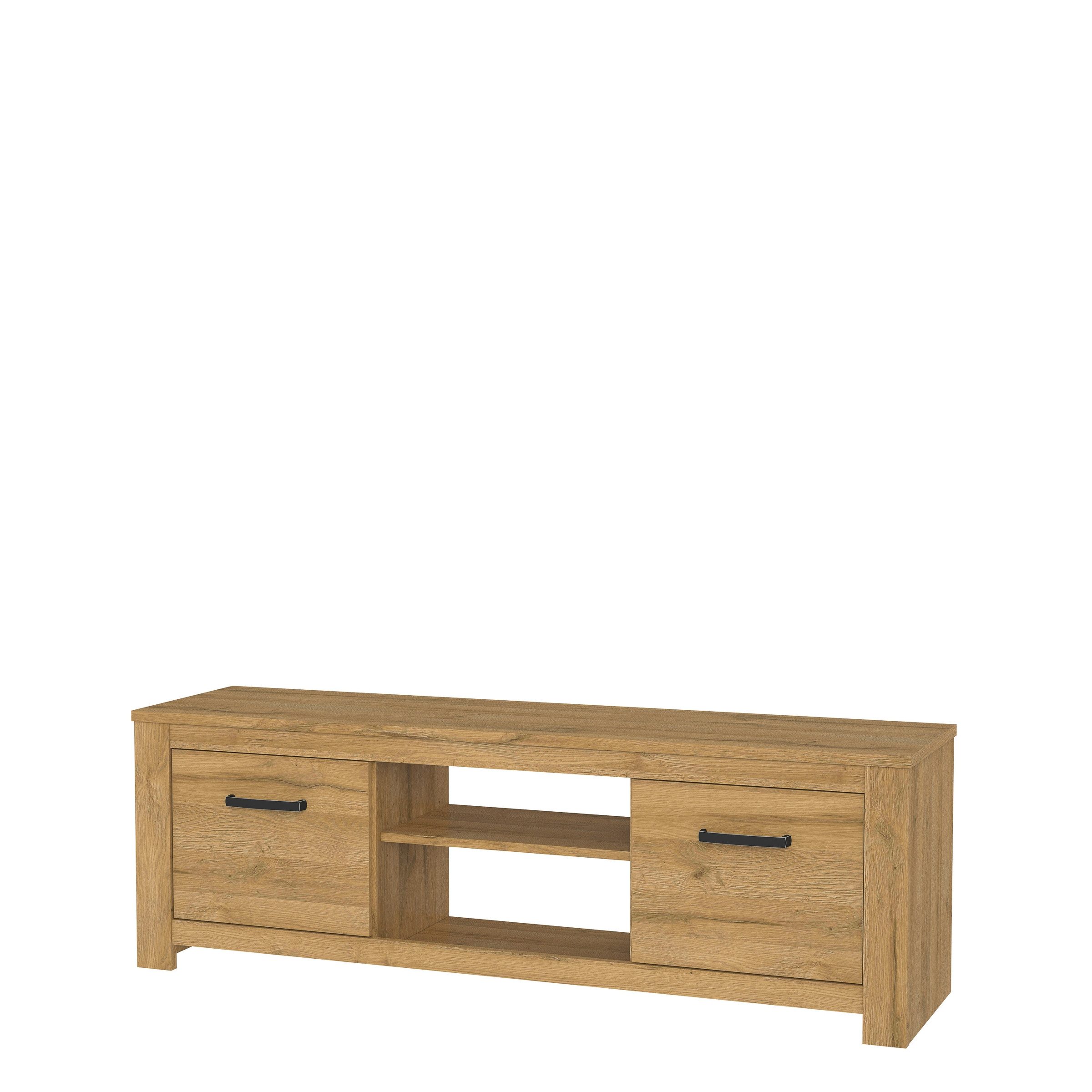 FORTE Lowboard 2 Türen, 2 Fächer, in Alteiche Dekor - 161,4x54,1x42,2cm (BxHxT)