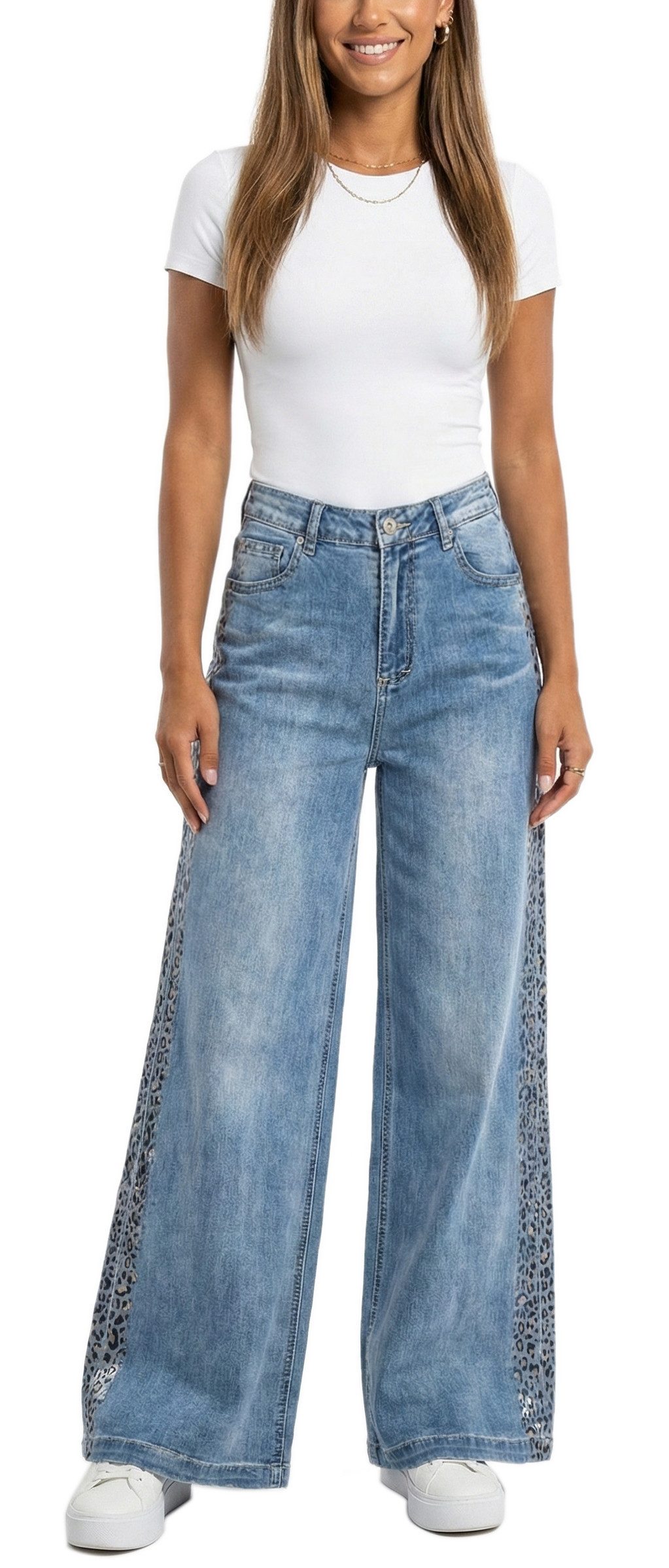 dy_mode Weite Jeans Damen Jeans Weitem Bein High Waist Palazzo Hose Wide Le günstig online kaufen