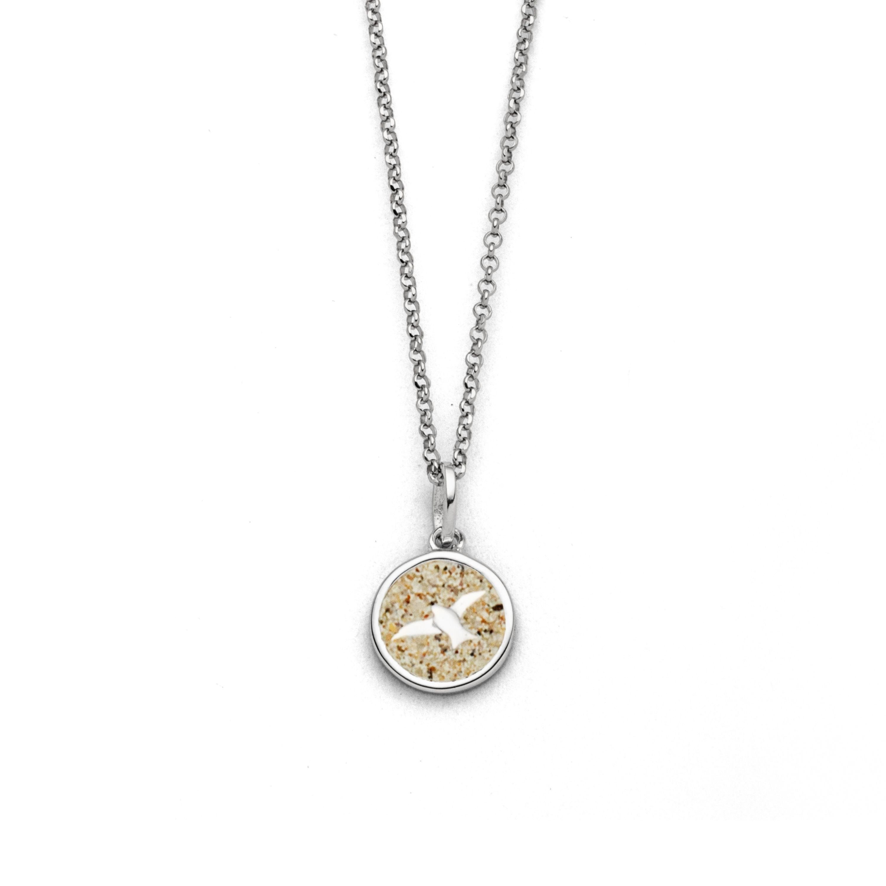 DUR Kette mit Anhänger Möwe 2.0 K2671 925 Silber Strandsand 42 cm maritime Damenkette