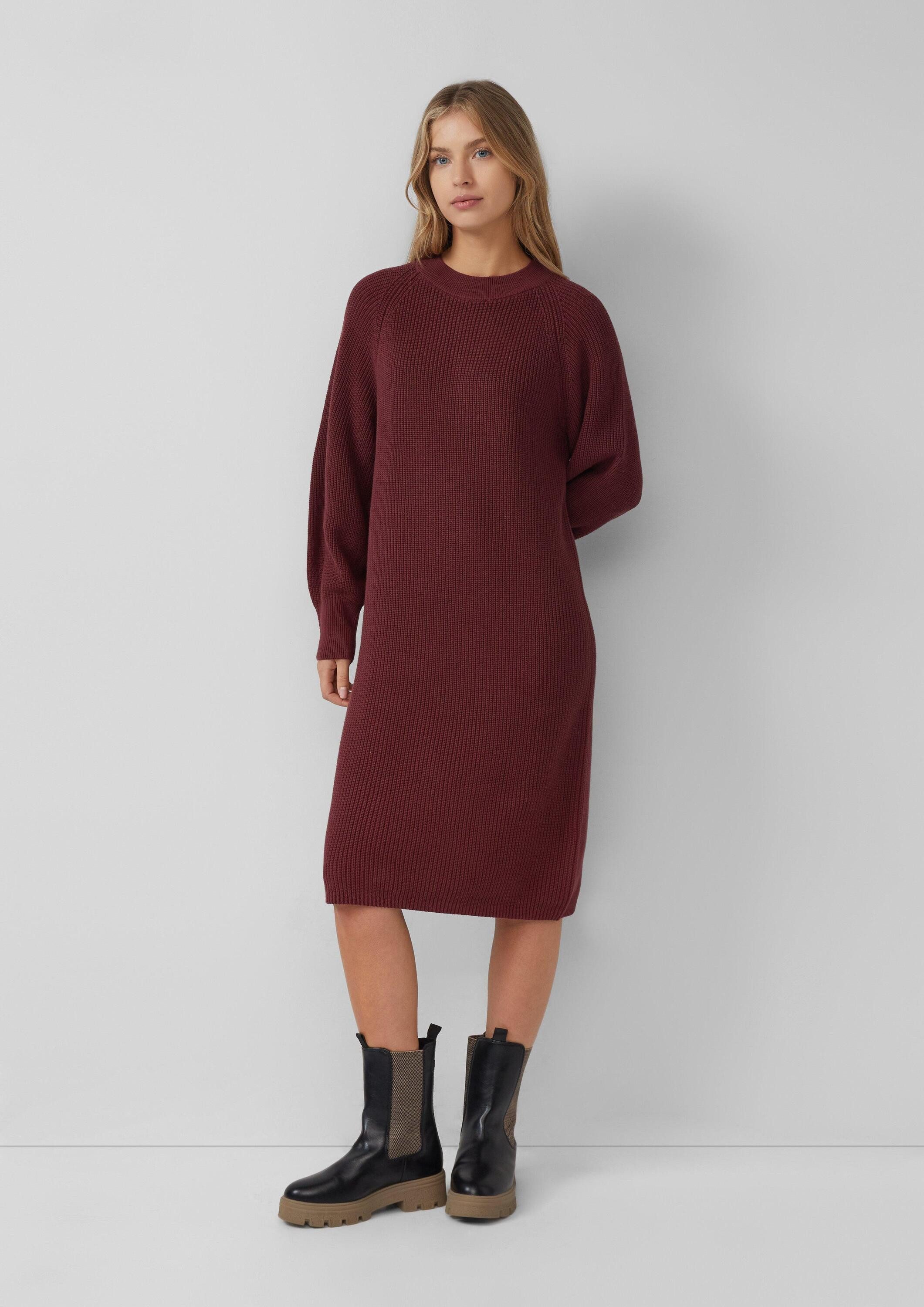 s.Oliver Midikleid Kleid Midi-Strickkleid mit Rippbündchen günstig online kaufen