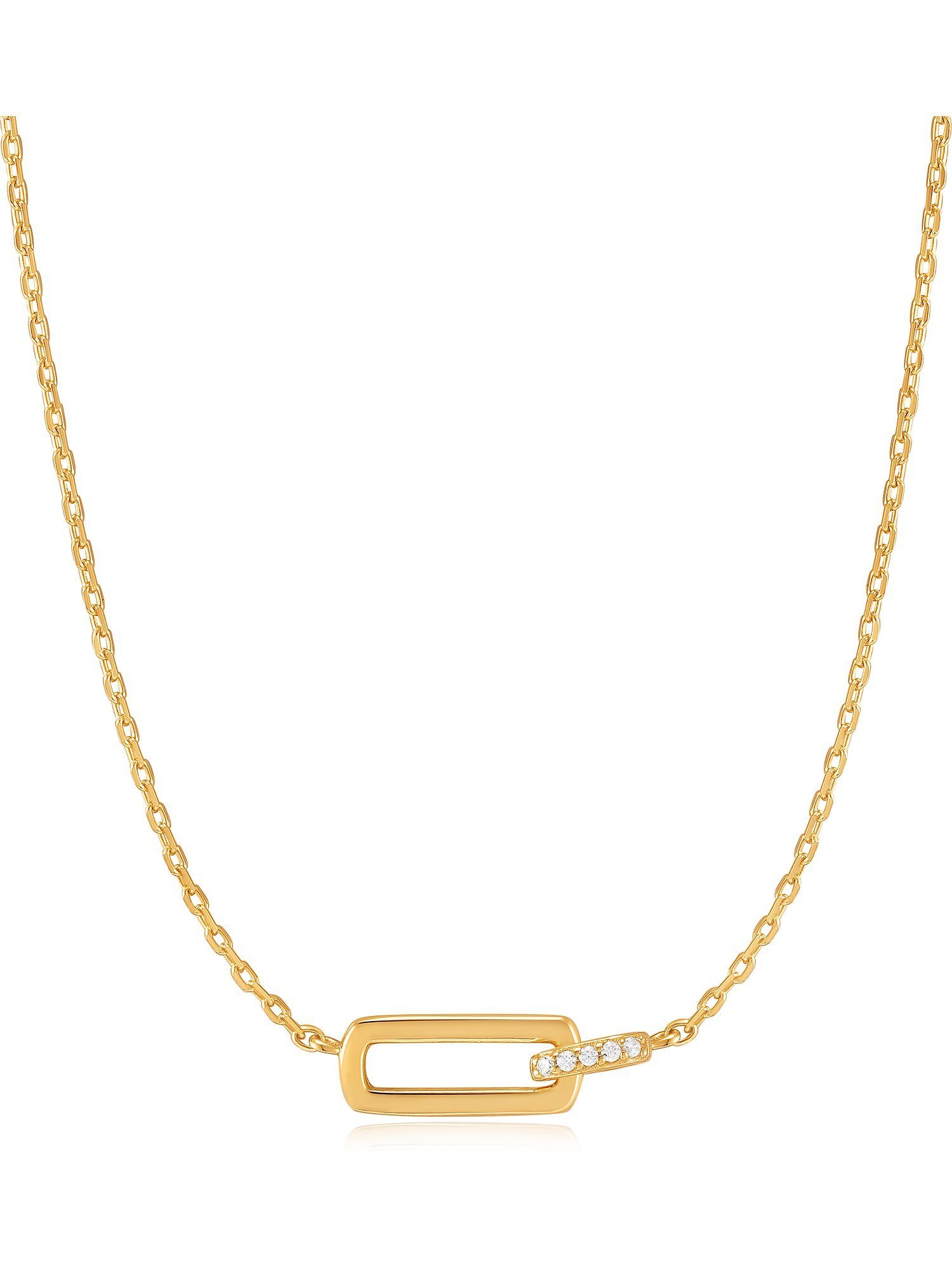 Ania Haie Collier Ania Haie Damen-Kette 925er Silber Zirkonia gold