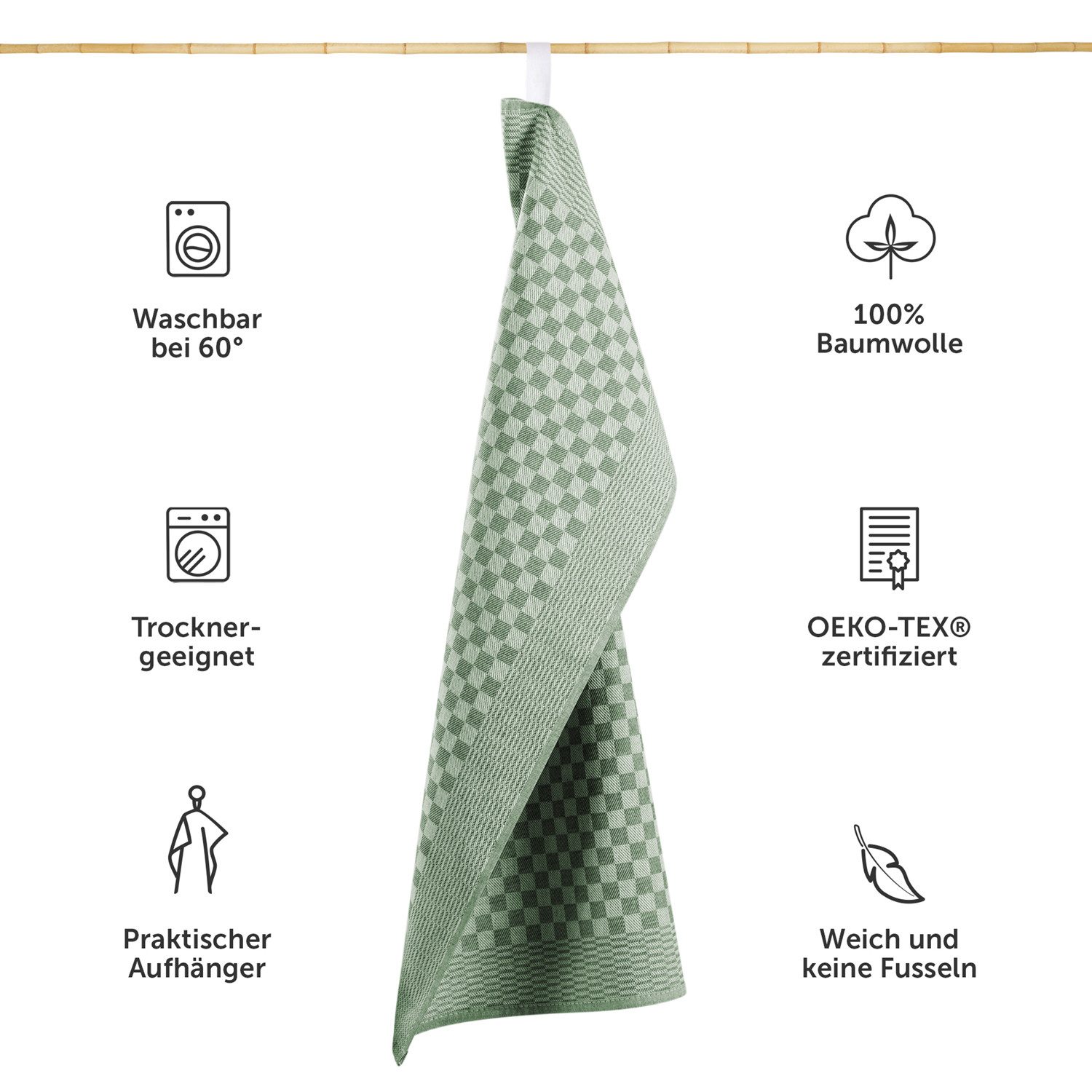 Blumtal Geschirrtuch Premium Geschirrhandtücher in 50 x 70 cm, (Set, 5-tlg., 5, 10 oder 20 Geschirrtücher), 100% Baumwolle, Oeko-TEX® Zertifiziert