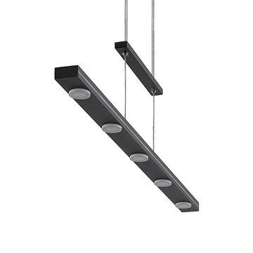 Lindby LED-Hängeleuchte Naiara, dimmbar, LED-Leuchtmittel fest verbaut, Farbwechsel warmweiß / tageslicht, Modern, Eisen, Aluminium, Kunststoff, Schwarz matt, 7 flammig, inkl.