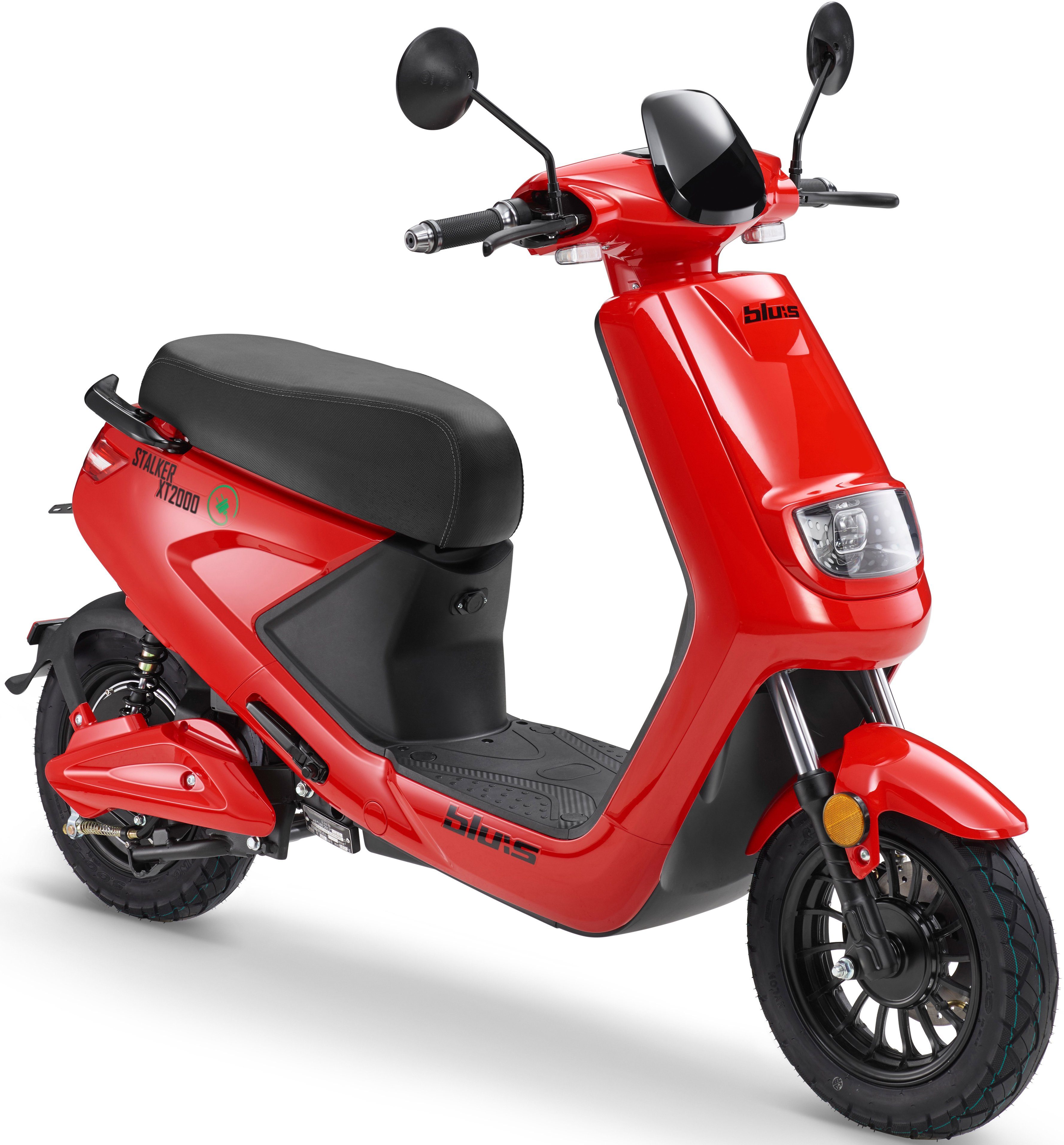 Blu:s E-Mofaroller XT2000, 950 W, 25 km/h, bis zu 59 km Reichweite, mit Straßenzul., 2 Sitzplätze, für Erwachsene