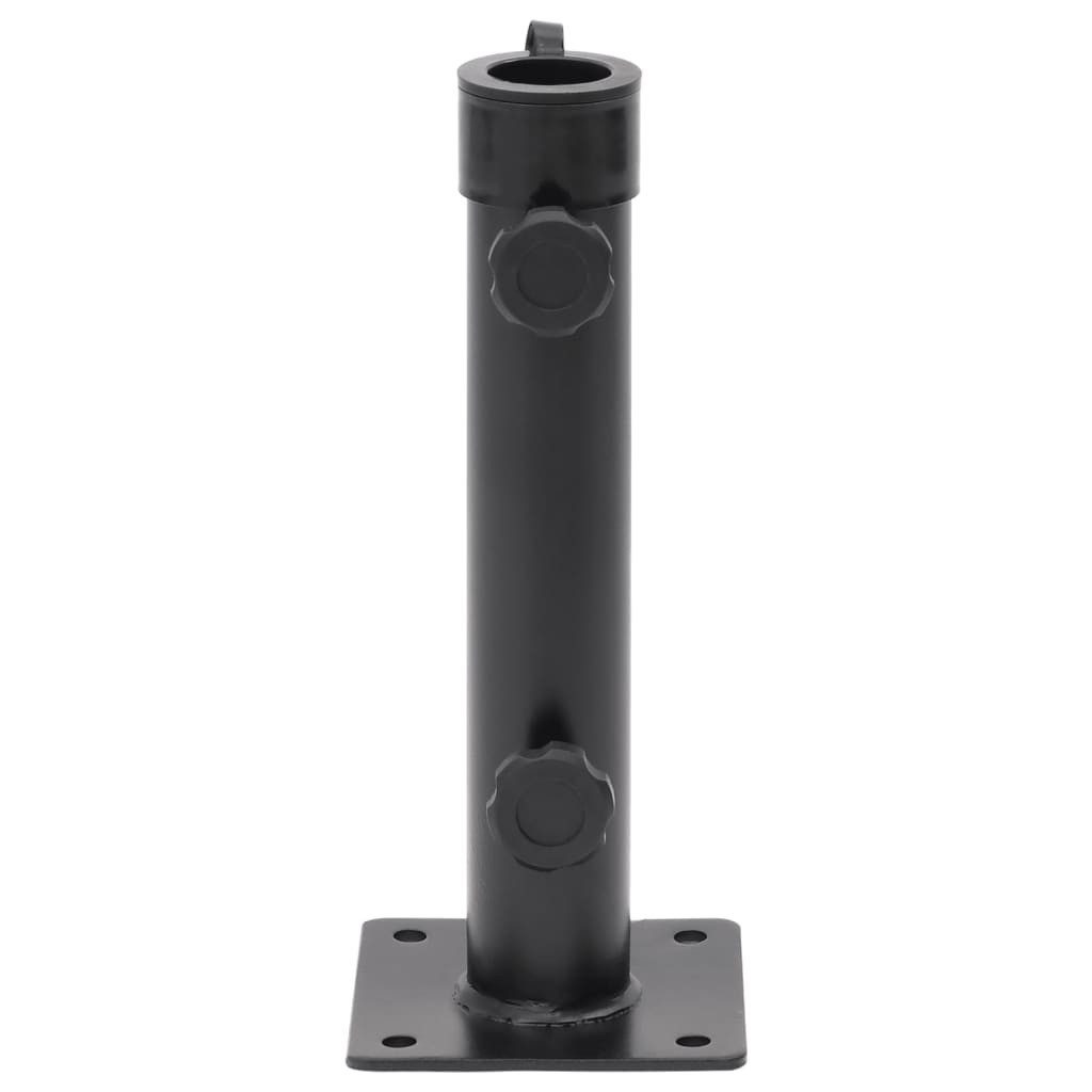vidaXL Schirmhalter Sonnenschirmständer für Ø38/48 mm Mast Mattschwarz Stahl, 1 tlg.