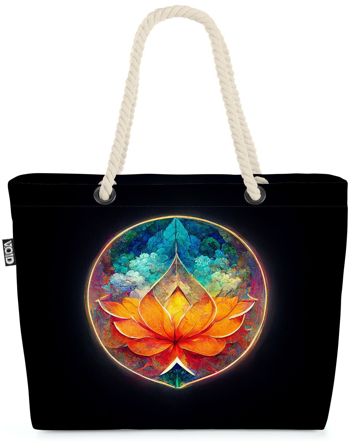 VOID Strandtasche (1-tlg), Yoga Symbol Lotusblüte lotus blumen kurs meditieren tattoo zeichen as