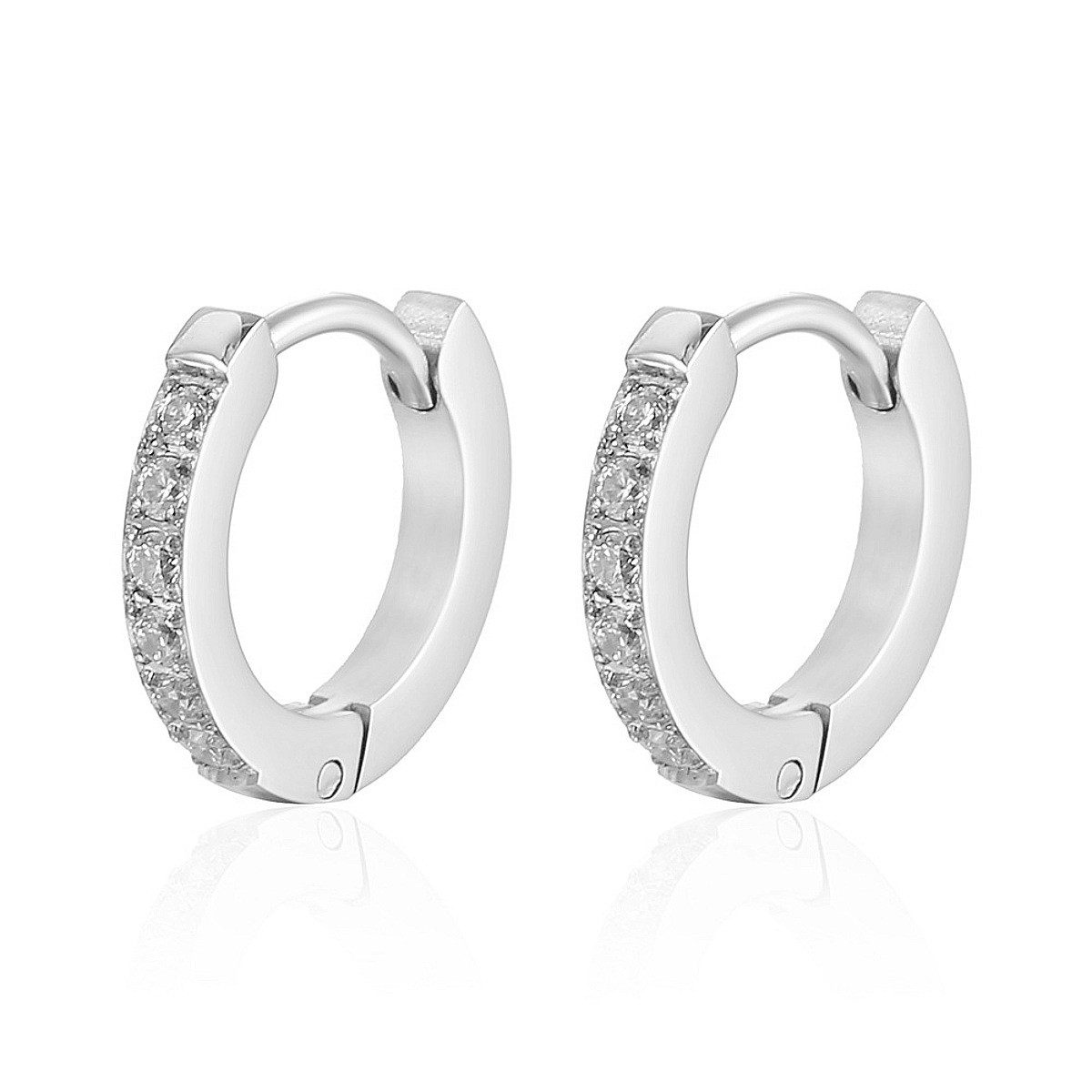 KARMA Paar Creolen Ohrringe Kristalle Silber Damenohrringe Kreolen Ohrschmu günstig online kaufen