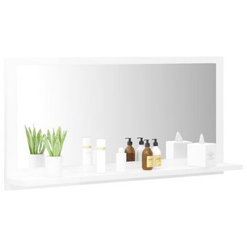 vidaXL Badezimmerspiegelschrank Badspiegel Hochglanz-Weiß 80x10,5x37 cm Holzwerkstoff (1-St)