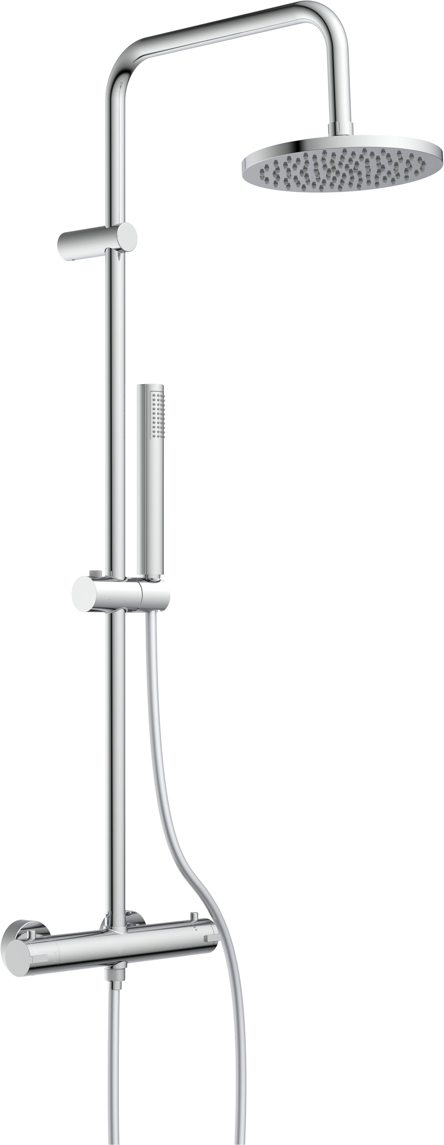 welltime Brausegarnitur Porto, Duschsystem inkl. Thermostat mit Sicherheitssperre bei 38 °C.