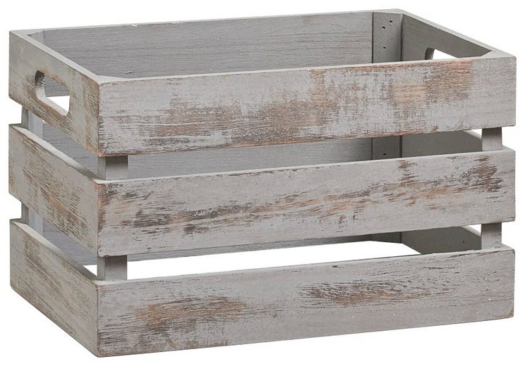 Vintage Holzkiste zur Aufbewahrung, Farbe grau, Maße 31x21x18,7 cm