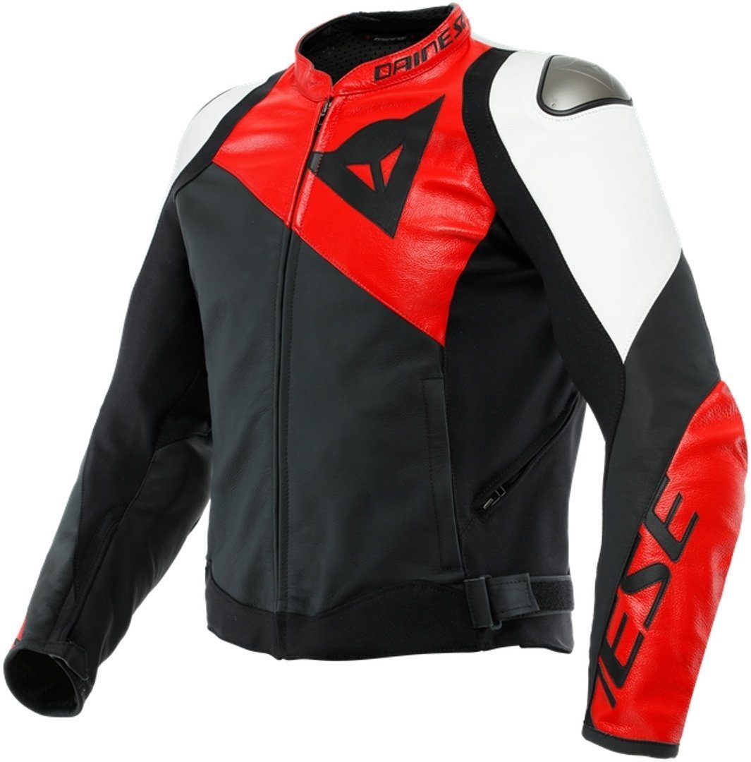 Dainese Motorradjacke Sportiva Motorrad Lederjacke Black/Red/White