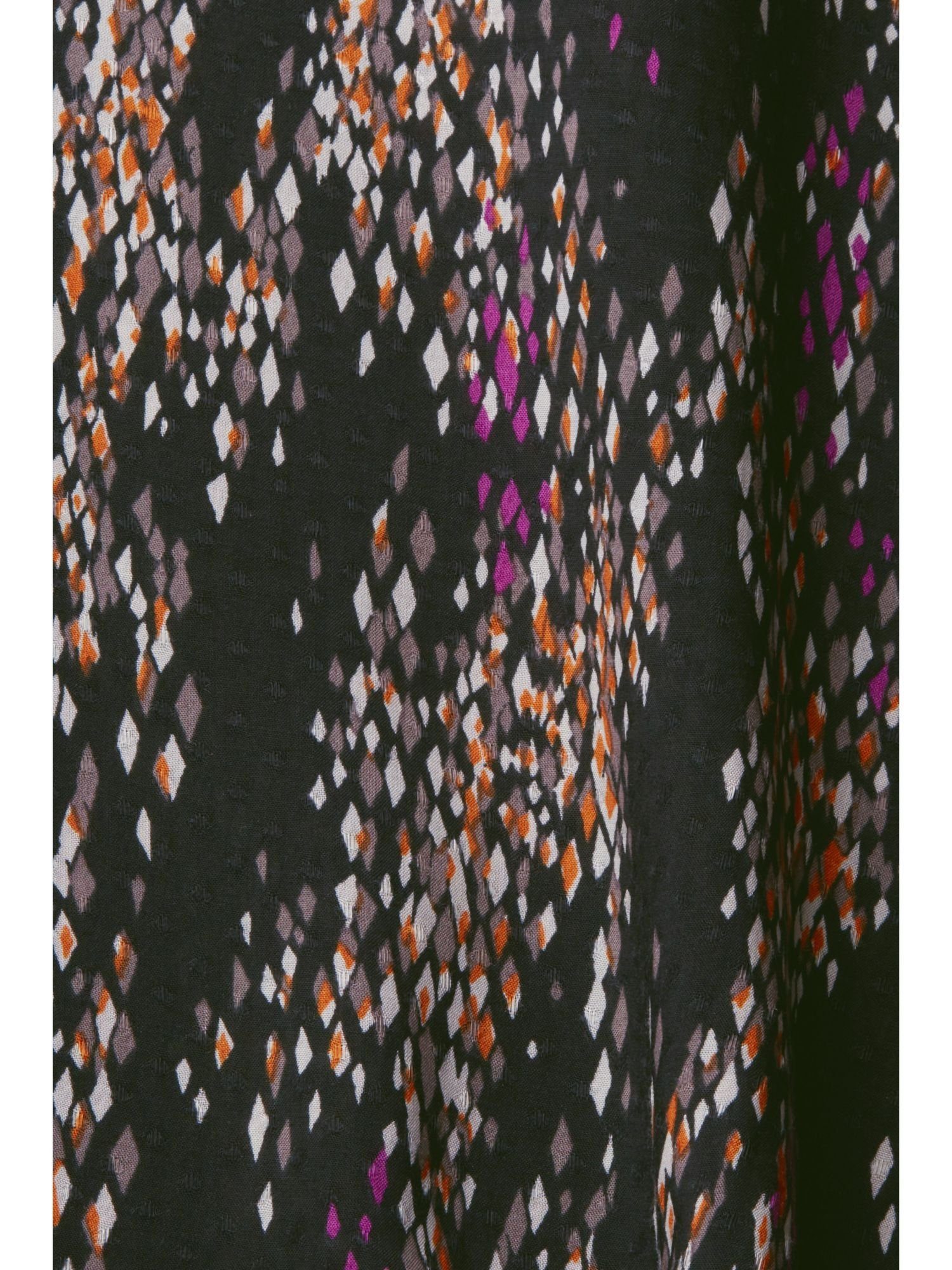 Esprit Langarmbluse Bluse mit Muster BLACK Ärmel Cut-out am und