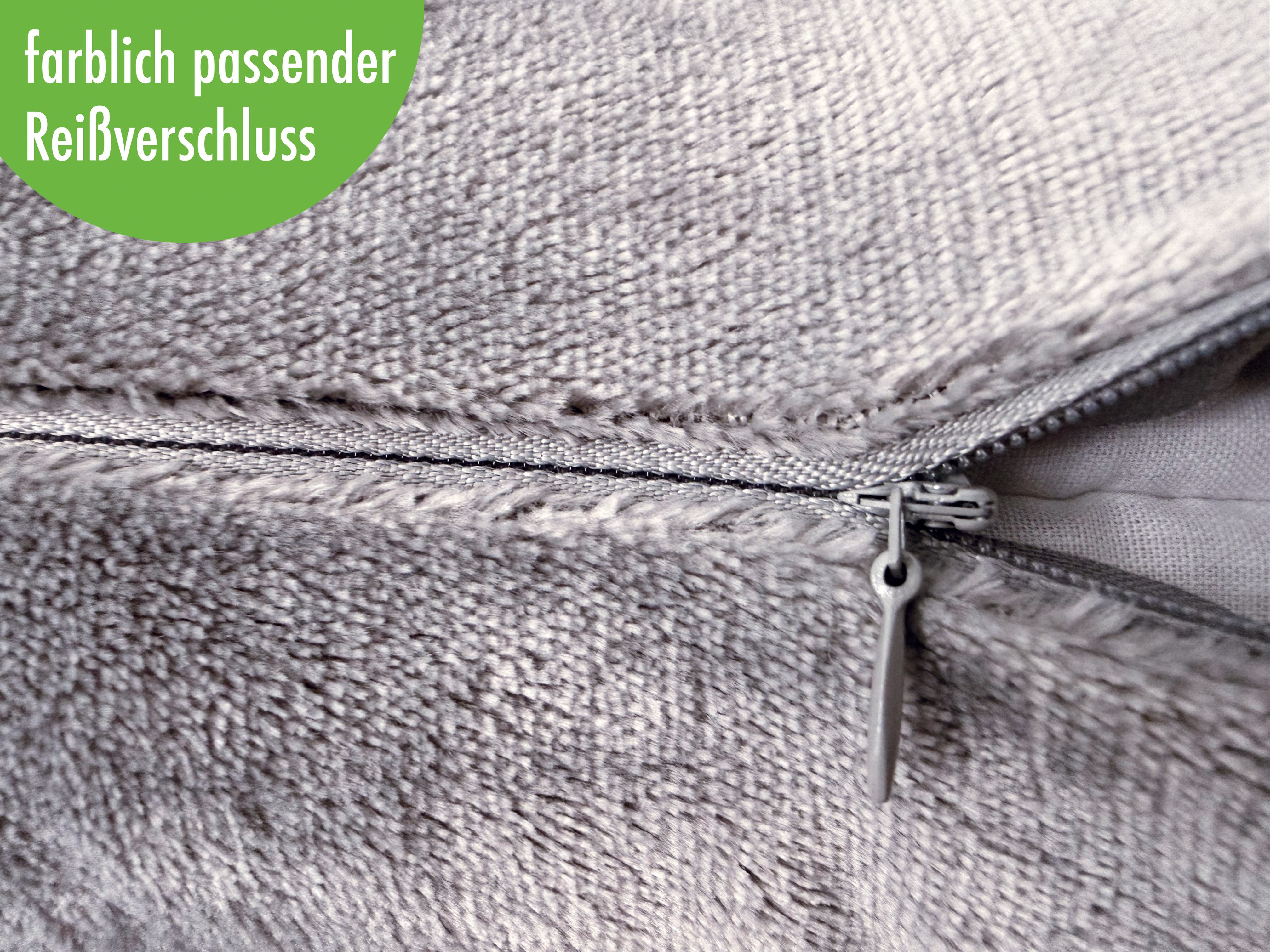 Heubergshop Kissenbezug, (2 Stück), 2er Set Fleece 40x80cm Winter - Grau - günstig online kaufen