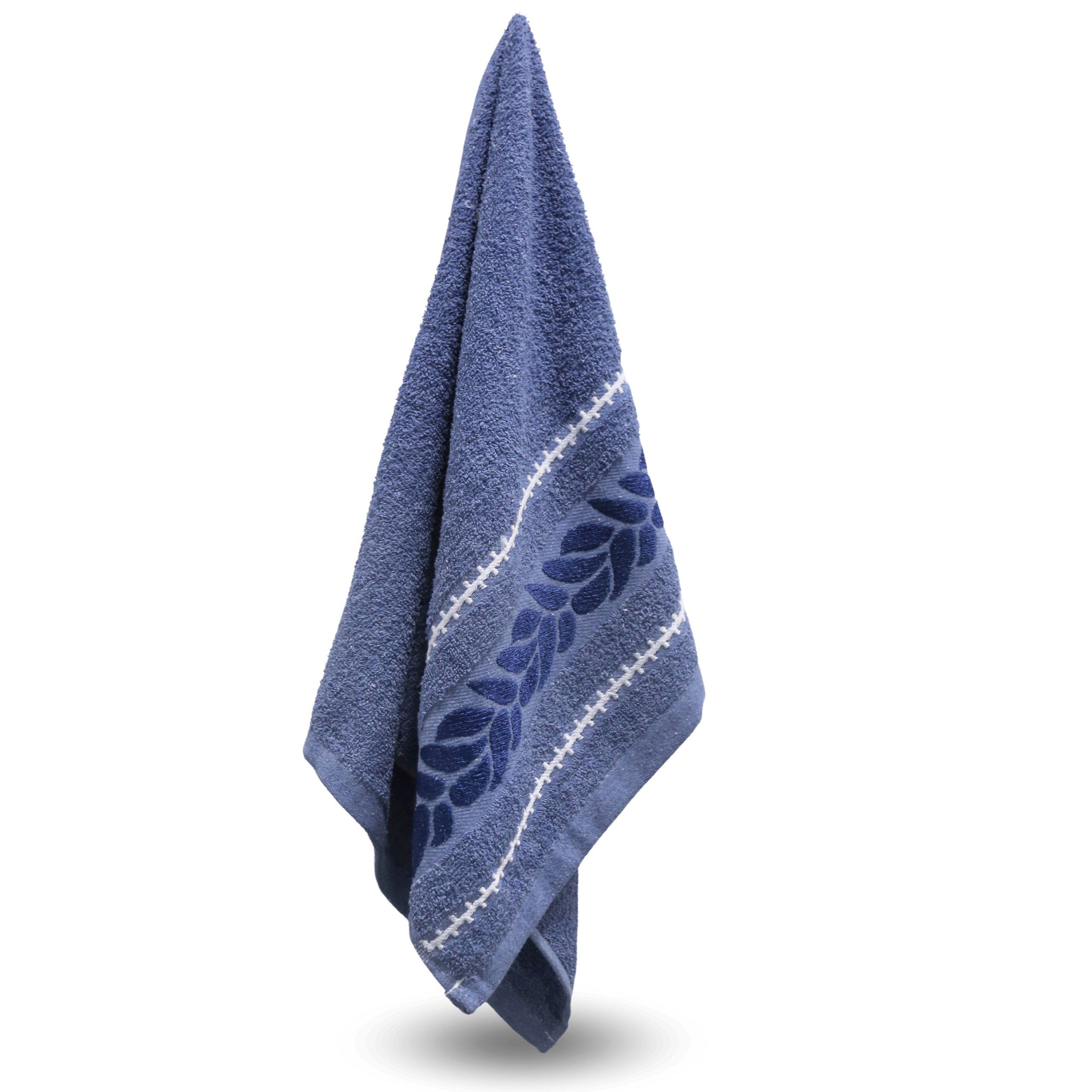 Sarcia.eu Handtücher Blaues Baumwollhandtuch mit dekorativer Stickerei, 48x100 cm x1