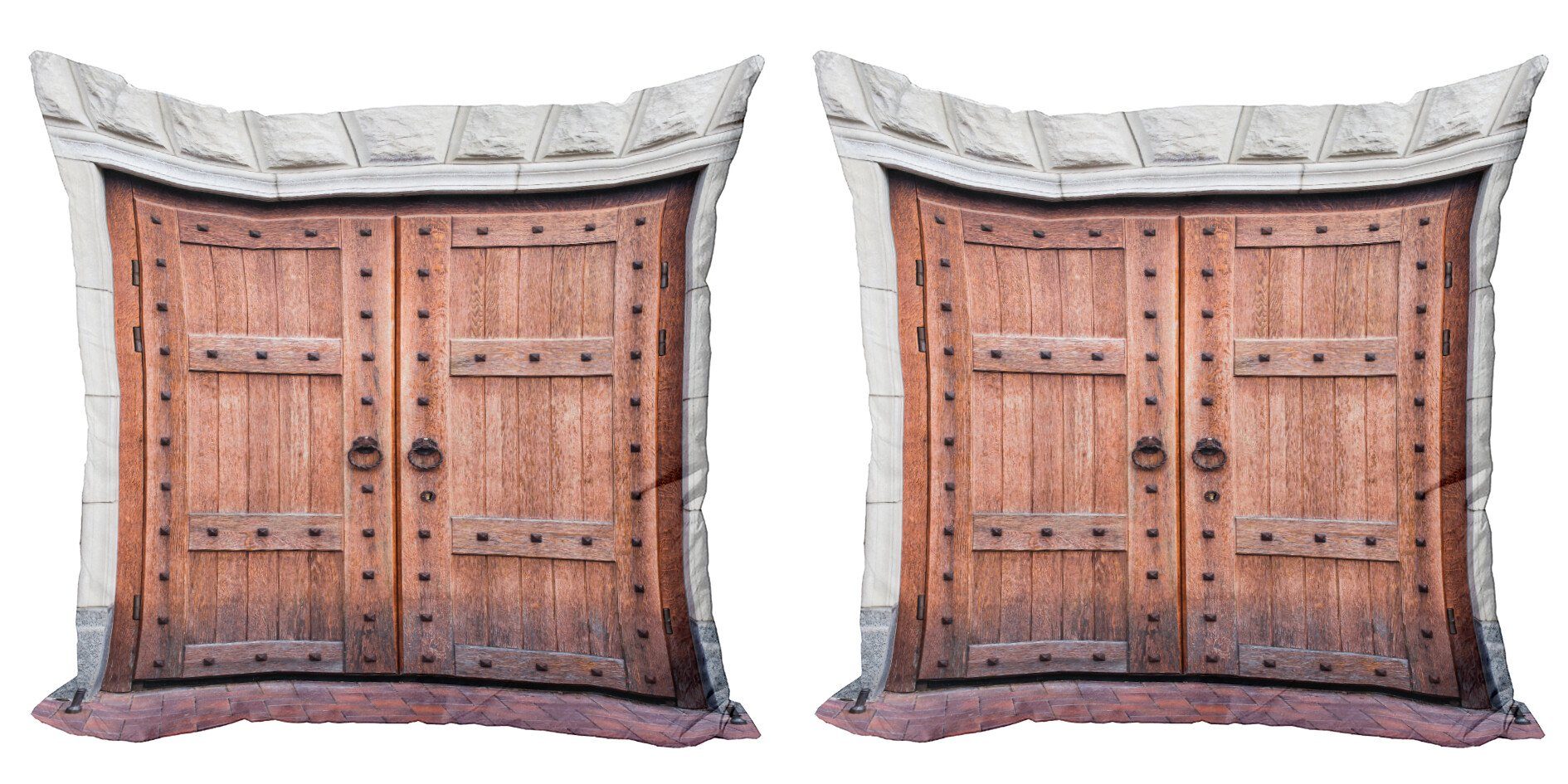 Kissenbezüge Modern Accent Doppelseitiger Digitaldruck, Abakuhaus (2 Stück), Rustikal Antique Französisch Holz-Tür | Kissenbezüge