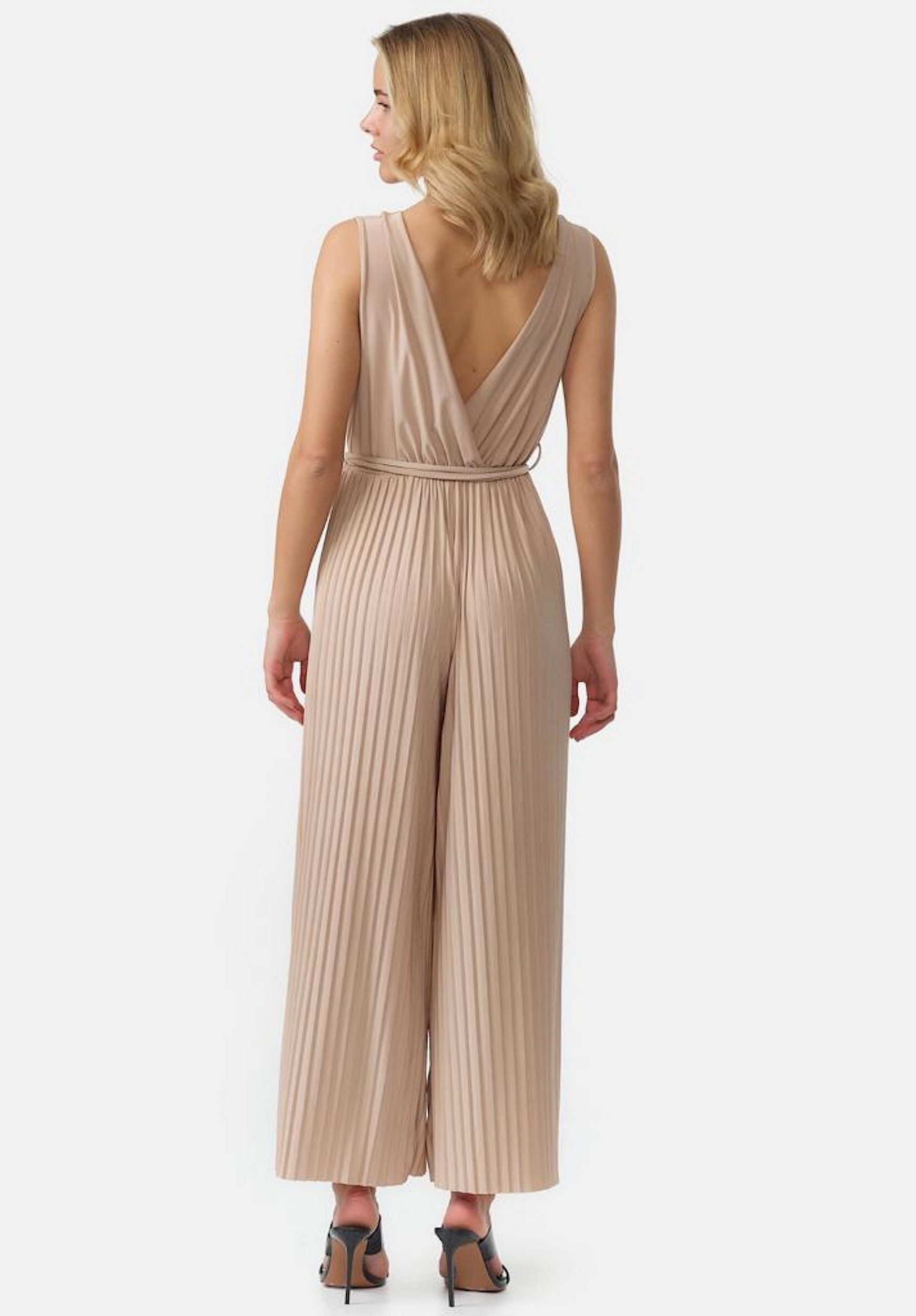 Worldclassca Jumpsuit Worldclassca Jumpsuit Pleated Overalls mit Gürtel Ärmellos Sommer Neu