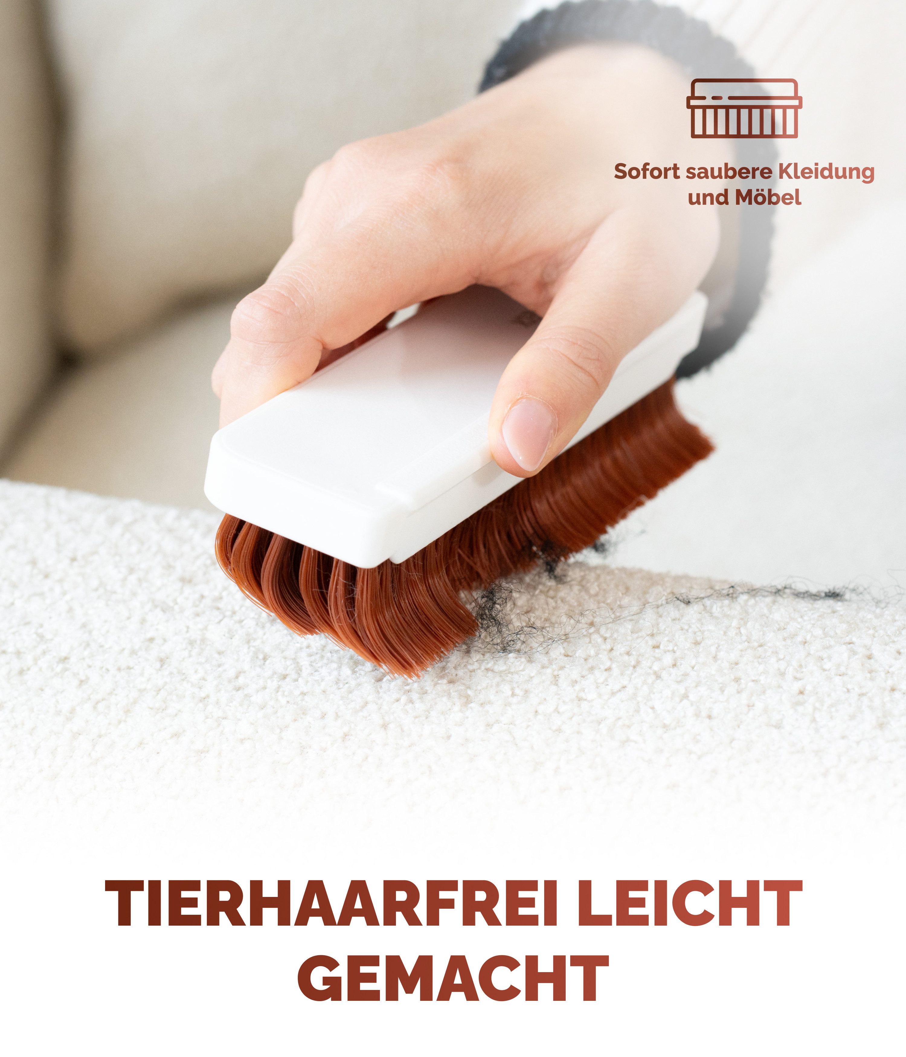 Fritze® Reinigungsbürste Der große Fusselschreck - Innovative Textilbürste, Kleiderbürste gegen Tierhaare & Co. im gesamten Haushalt und im Auto