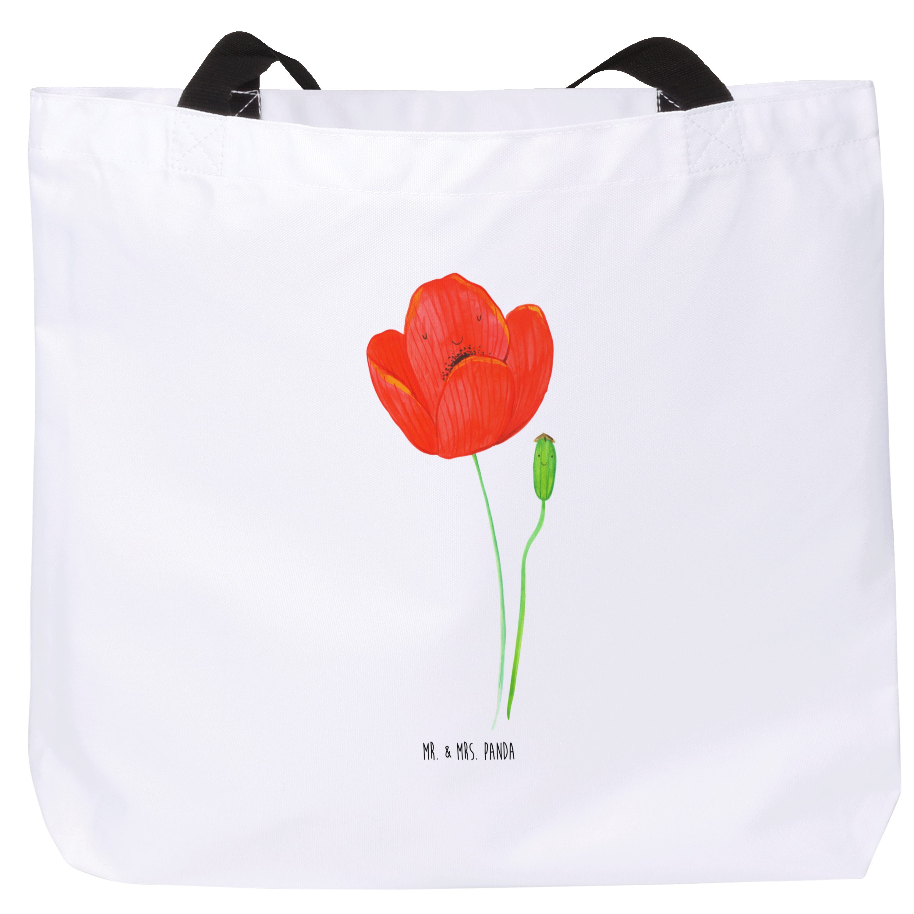 Mr. & Mrs. Panda Shopper Blume Mohnblume, Strandtasche, Weiß, Motivation, Religion, Garten, Se (Packung), Motivation Räubertochter Mohn