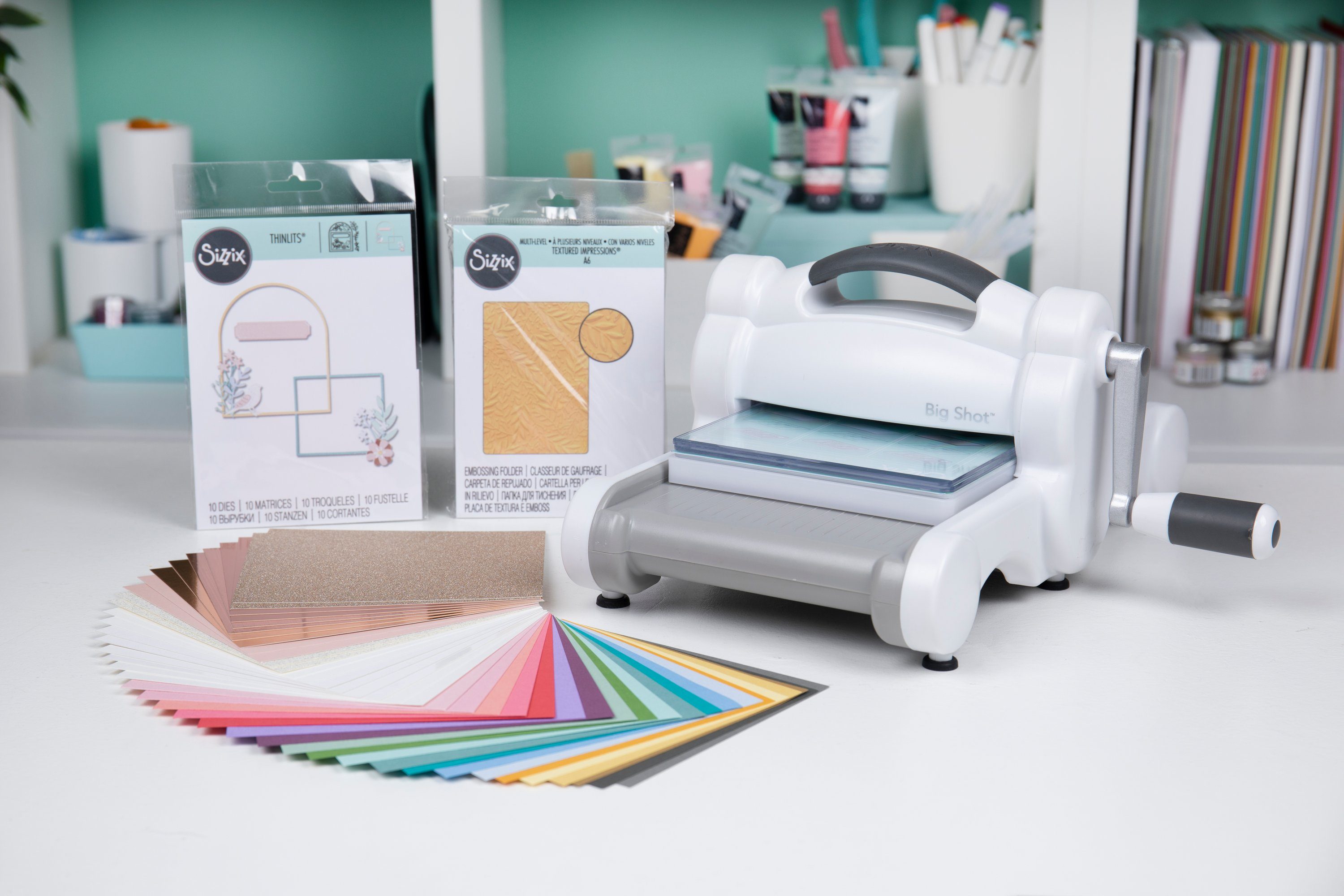 Sizzix Papierschneidegerät Big Shot White & Gray Starter Kit, 36,2 cm x 31,4 cm