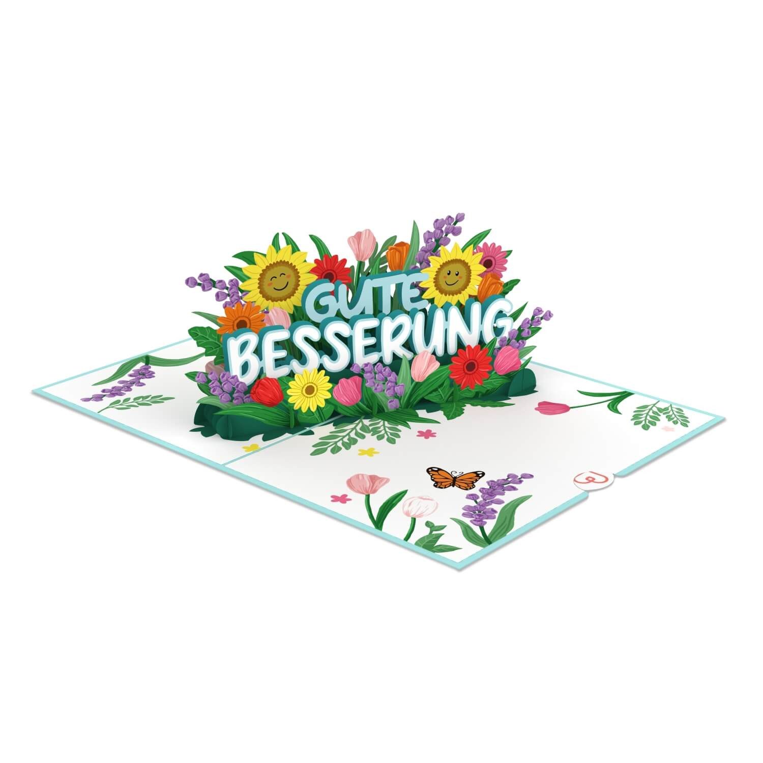 papercrush Genesungskarte Gute Besserung Pop-Up Karte, Geschenk zur Genesung, Handgemacht