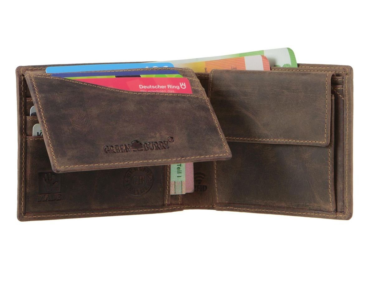Lederbörse, Vintage RFID-Schutz Greenburry Portemonnaie, Geldbörse RFID,