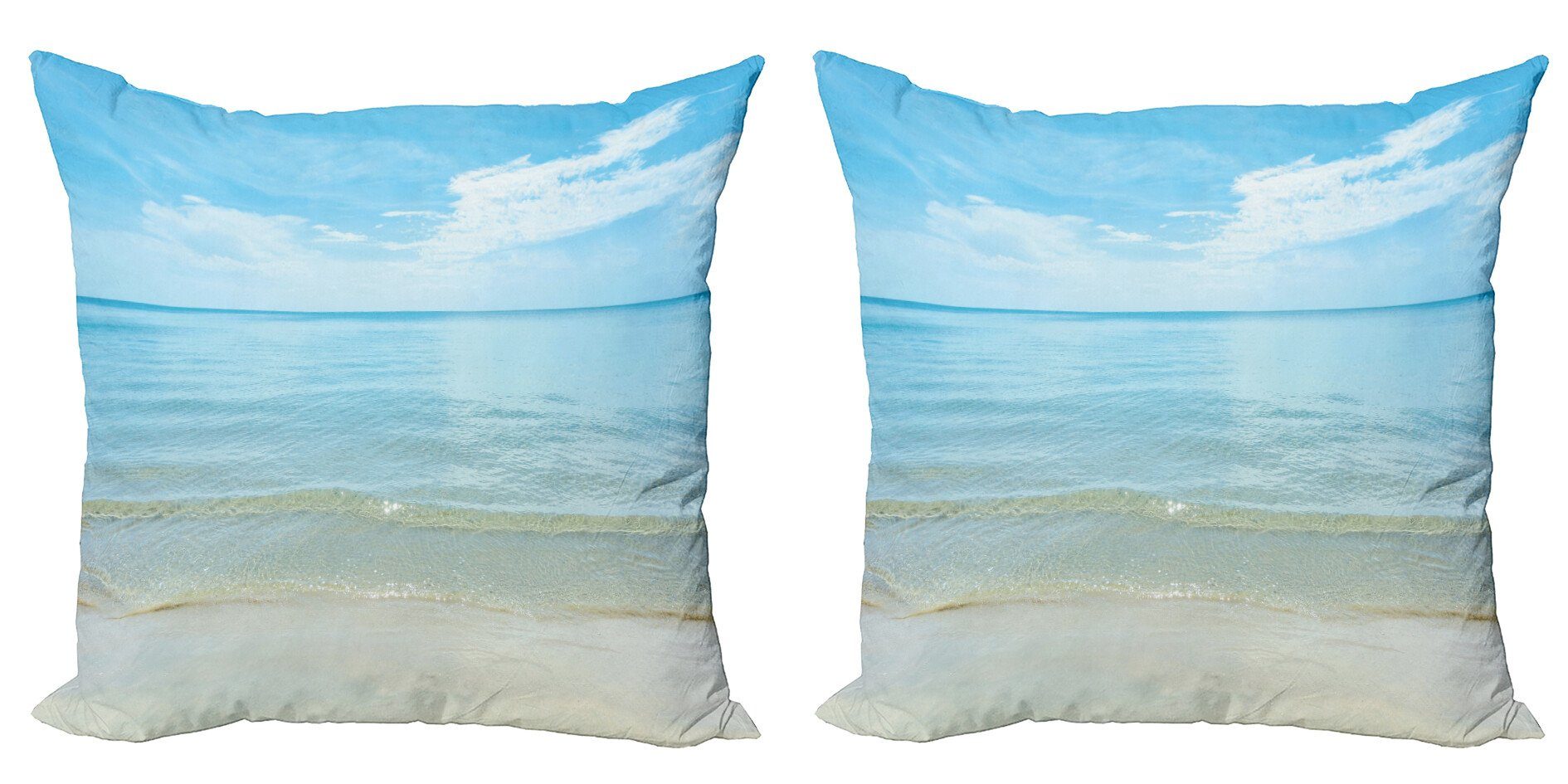 Kissenbezüge Modern Accent Doppelseitiger Digitaldruck, Abakuhaus (2 Stück), Sommer Seehorizont Shore Beach
