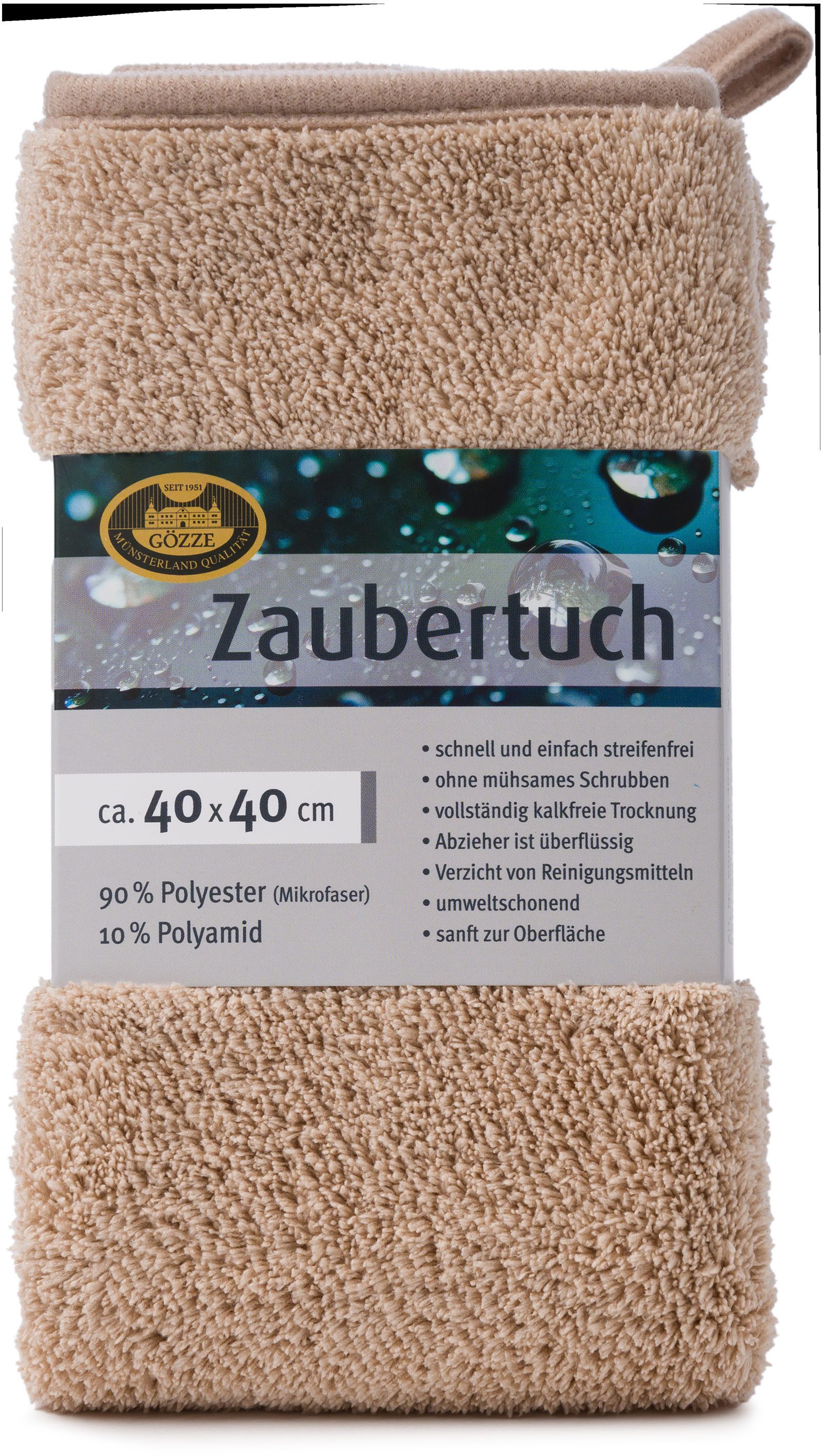 Gözze Zaubertuch Mikrofasertuch (Mikrofaser, 40x40 cm, Set, 2-tlg., hohe Wasseraufnahme, extrem saugstark, zum reinigen und trocknen)