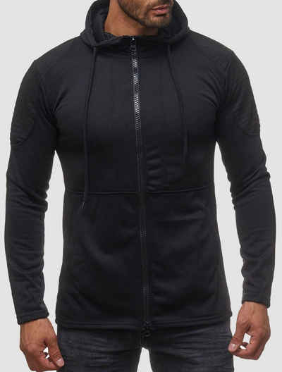 Egomaxx Hoodie Zip Hoodie Pullover Kapuze Sweat Shirt Jacke H2112 (1-tlg) 2112 in Schwarz