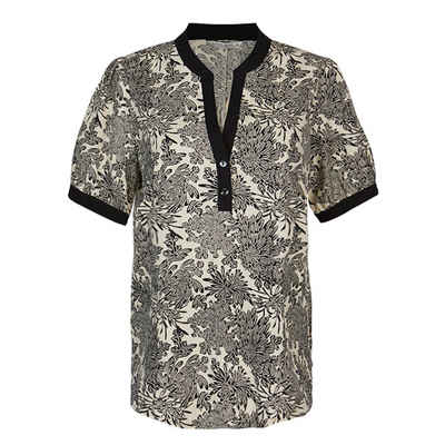 summum woman T-Shirt Summum Bluse kurzarm, florales Muster, offwhite-schwarz, Damenoberbekleidung, Shirts, Tops
