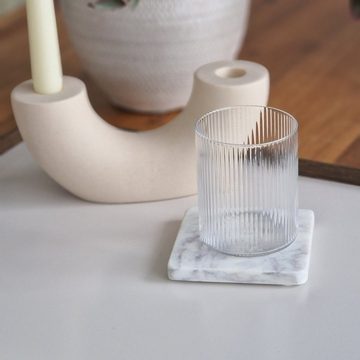 Zoha Glas Glas Japanese Riffel Borosilikatglas- 270 ml, Hitzebeständig Trinkglas