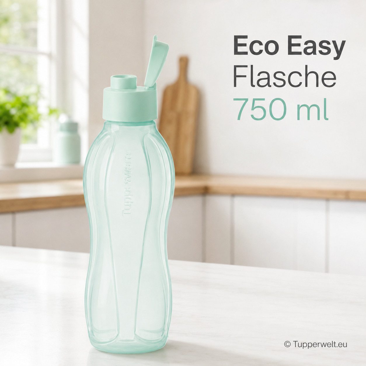 TUPPERWARE Trinkflasche Tupperware EcoEasy Trinkflasche 750ml in hellen grün