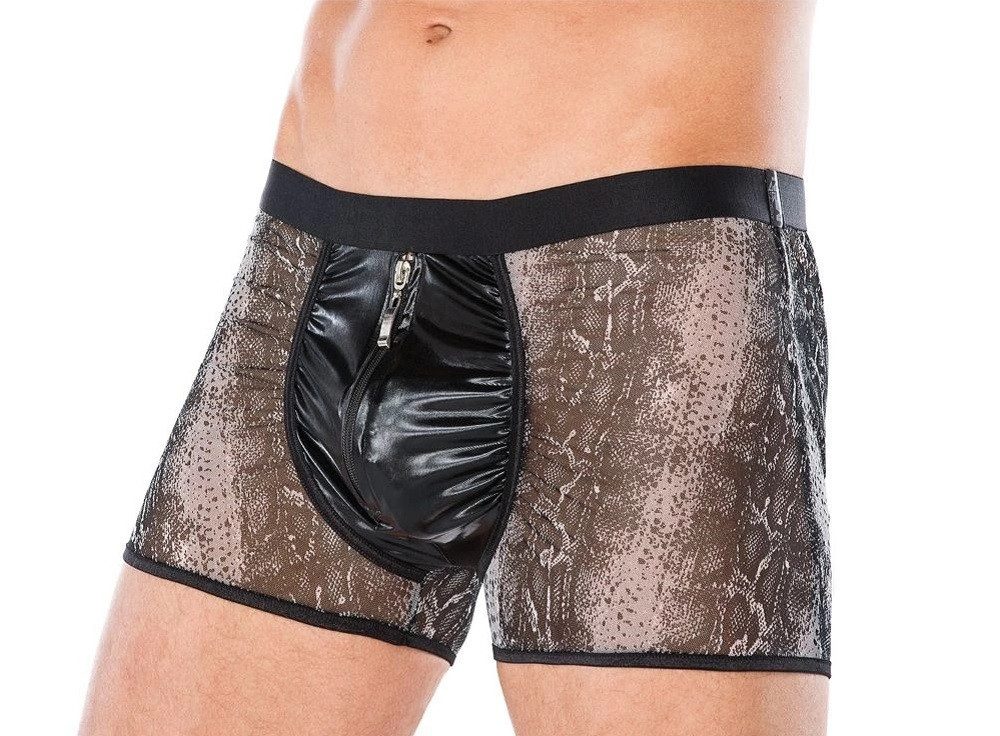 Boxershorts mit Schlangenoptik und Reißverschluss