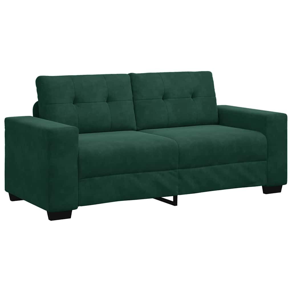 vidaXL Sofa Zweisitzer-Sofa Dunkelgrün 180x77x82 cm Samt, 1 Teile