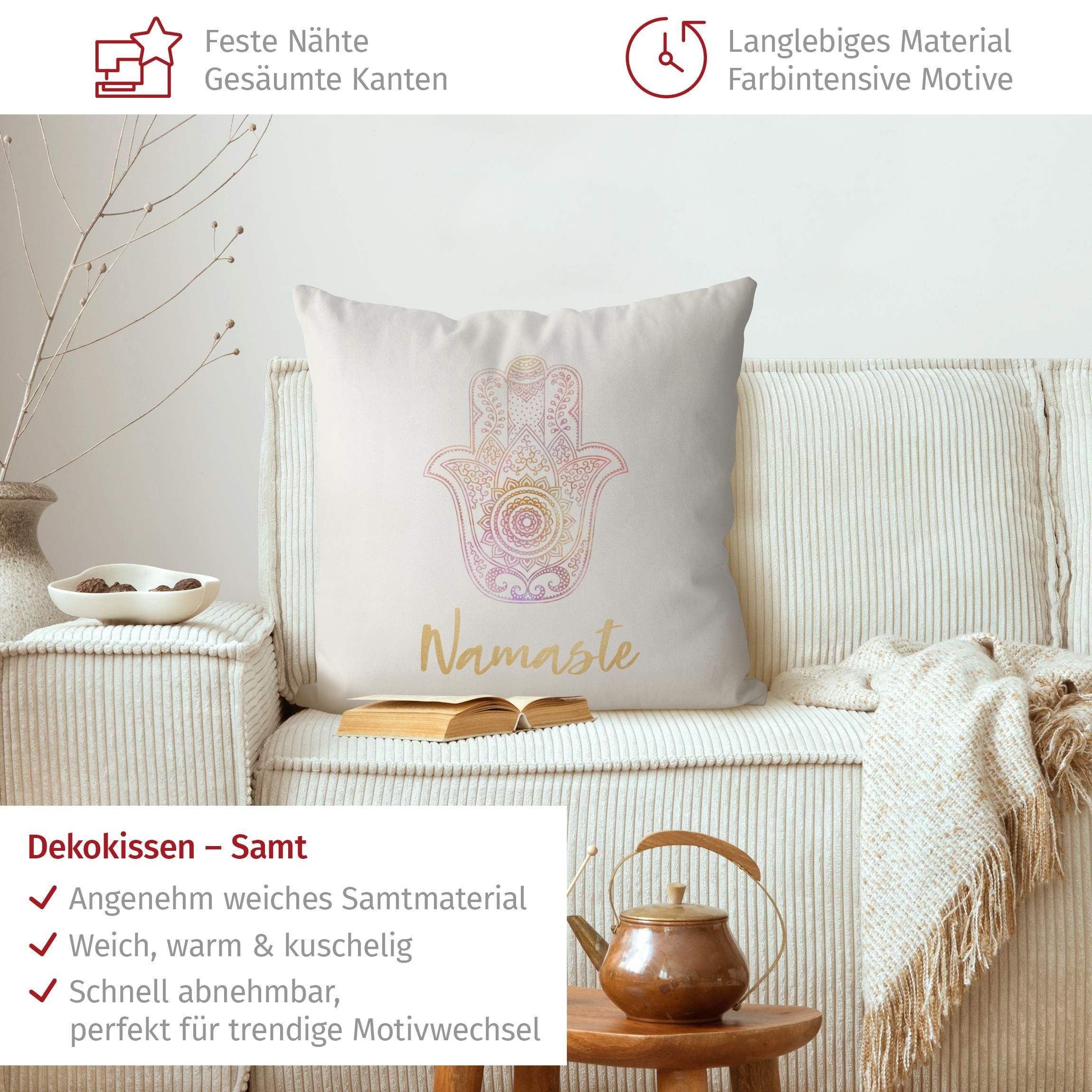 Bilderdepot24 Dekokissen drinnen Kissenhülle/ Sofakissen/ Zierkissen Kissenhülle gold Sprüche O, Bezug mit / ohne Füllung Zierkissen Outdoor Sofa Bett