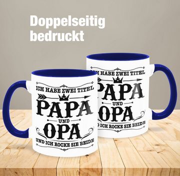 Shirtracer Tasse Ich habe zwei Titel Papa und Opa, Keramik, Geschenk Vatertag Kaffeetasse