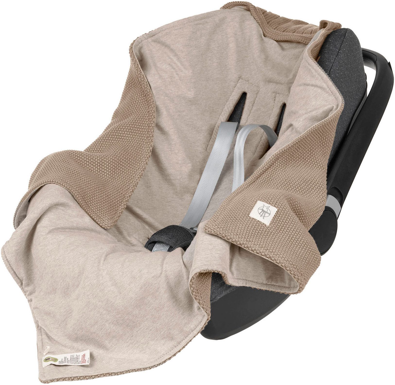 Einschlagdecke für Babyschale, taupe, LÄSSIG, GOTS made with organic materi günstig online kaufen