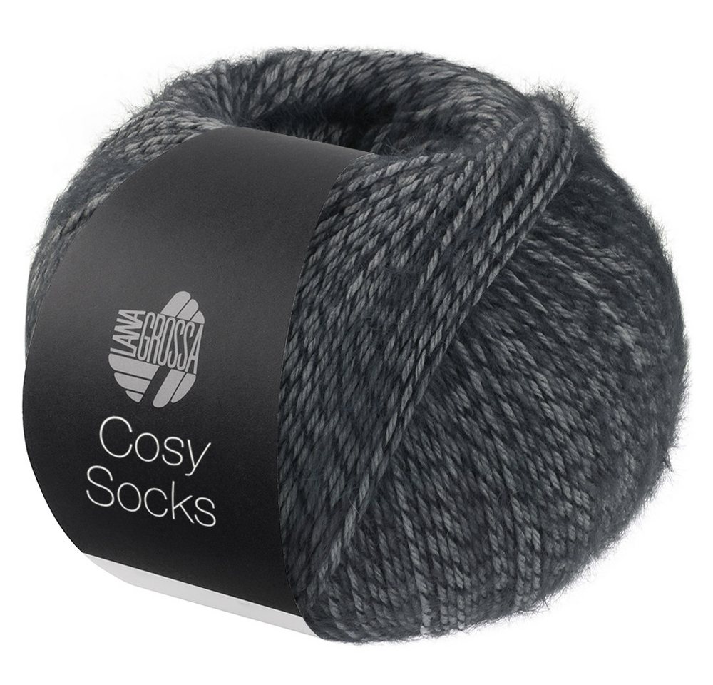 LANA GROSSA Meilenweit 100 g COSY SOCKS Häkelwolle, 420 m (Flauschige Sockenwolle mit Merinowolle, waschmaschinenfest), 100 g